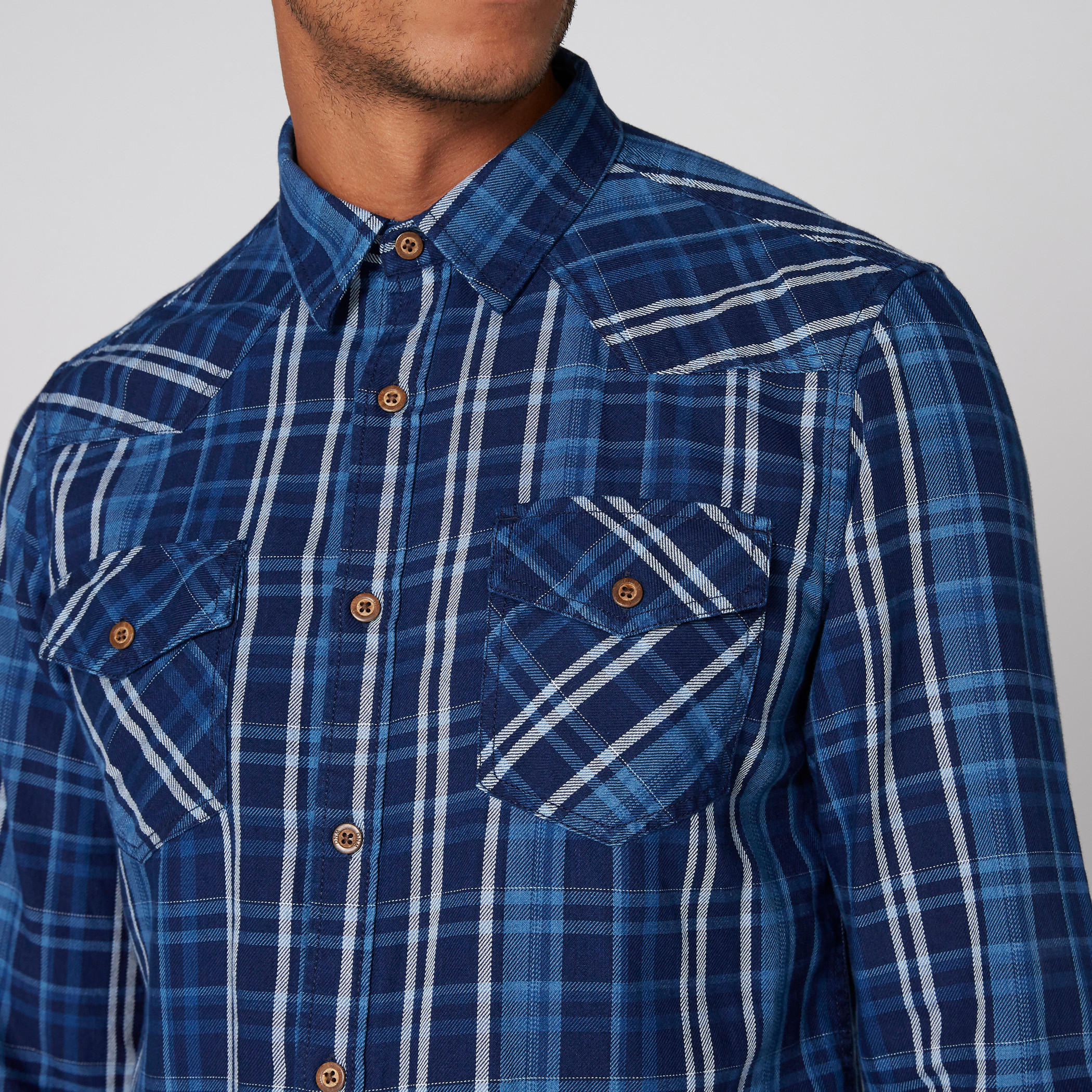 قميص كاروهات بأكمام طويلة وأزرار-men-clothing-shirts-image-1