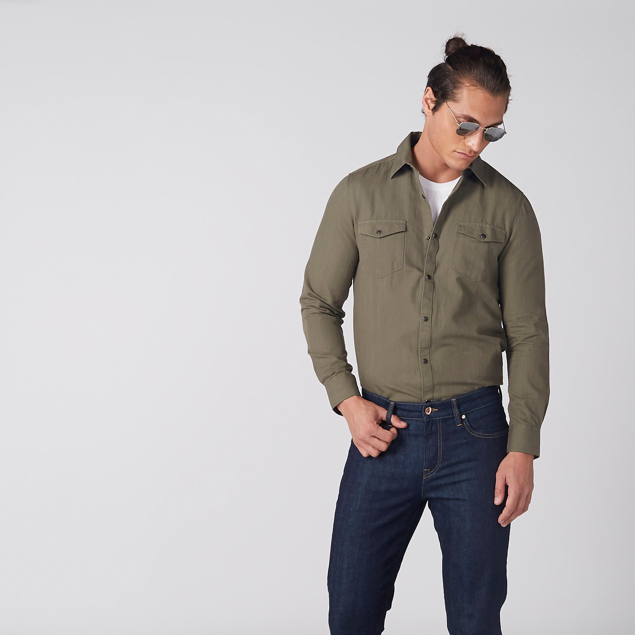 Collared Long Sleeves Shirt with Pocket Detail and Complete Placket-men-clothing-shirts-image-5