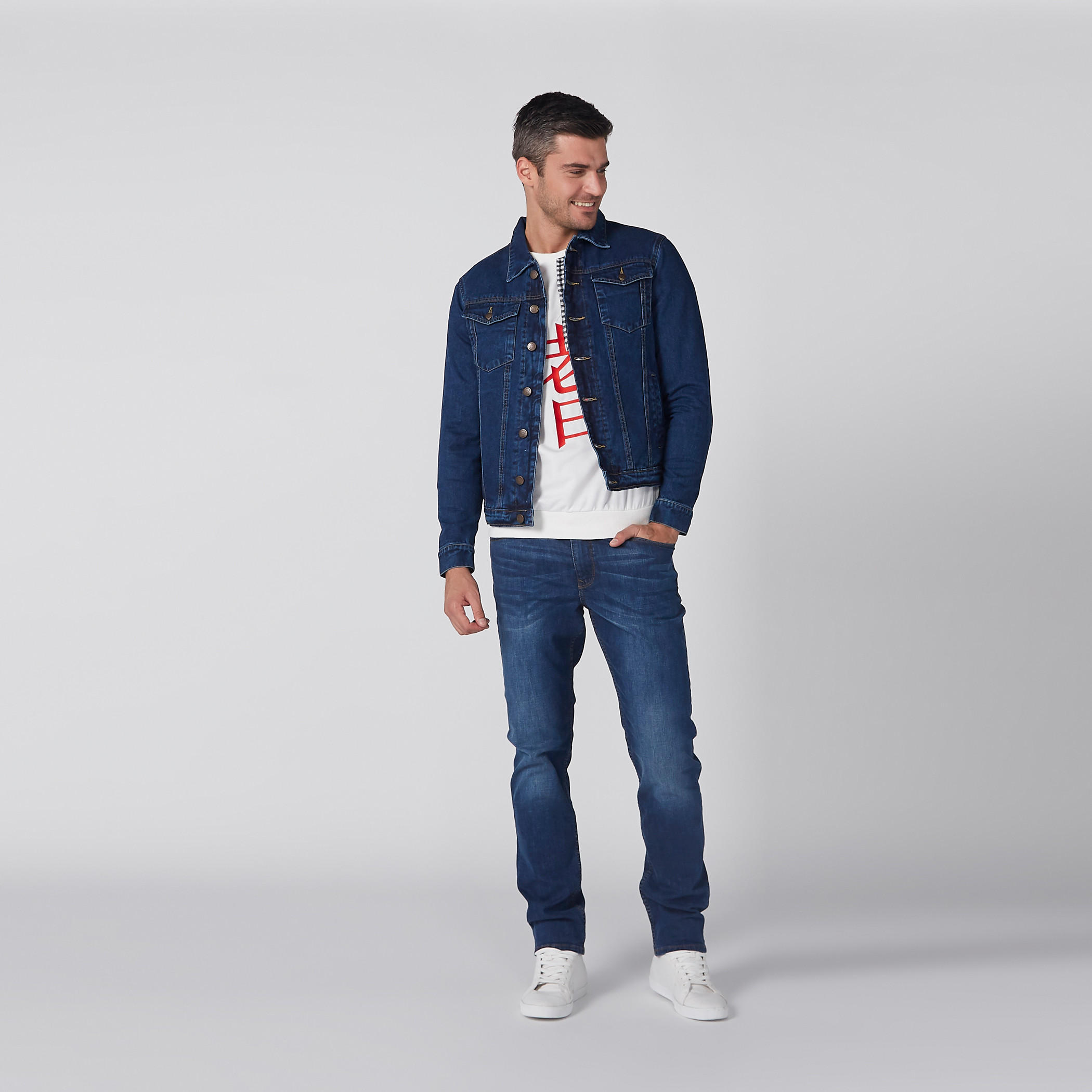 Denim Jacket with Long Sleeves and Button Placket-men-clothing-jacketsandblazers-jackets-image-2