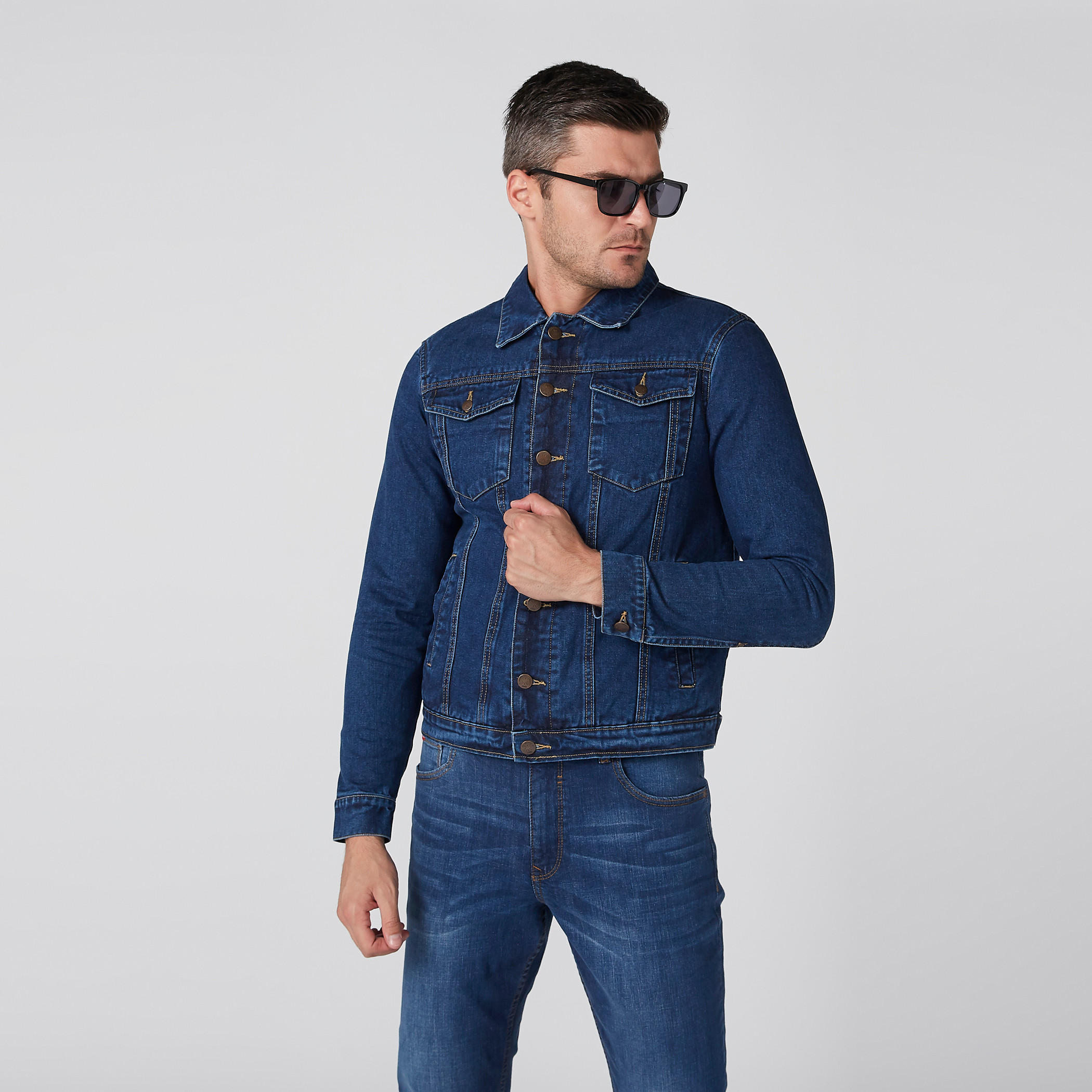 Denim Jacket with Long Sleeves and Button Placket-men-clothing-jacketsandblazers-jackets-image-3