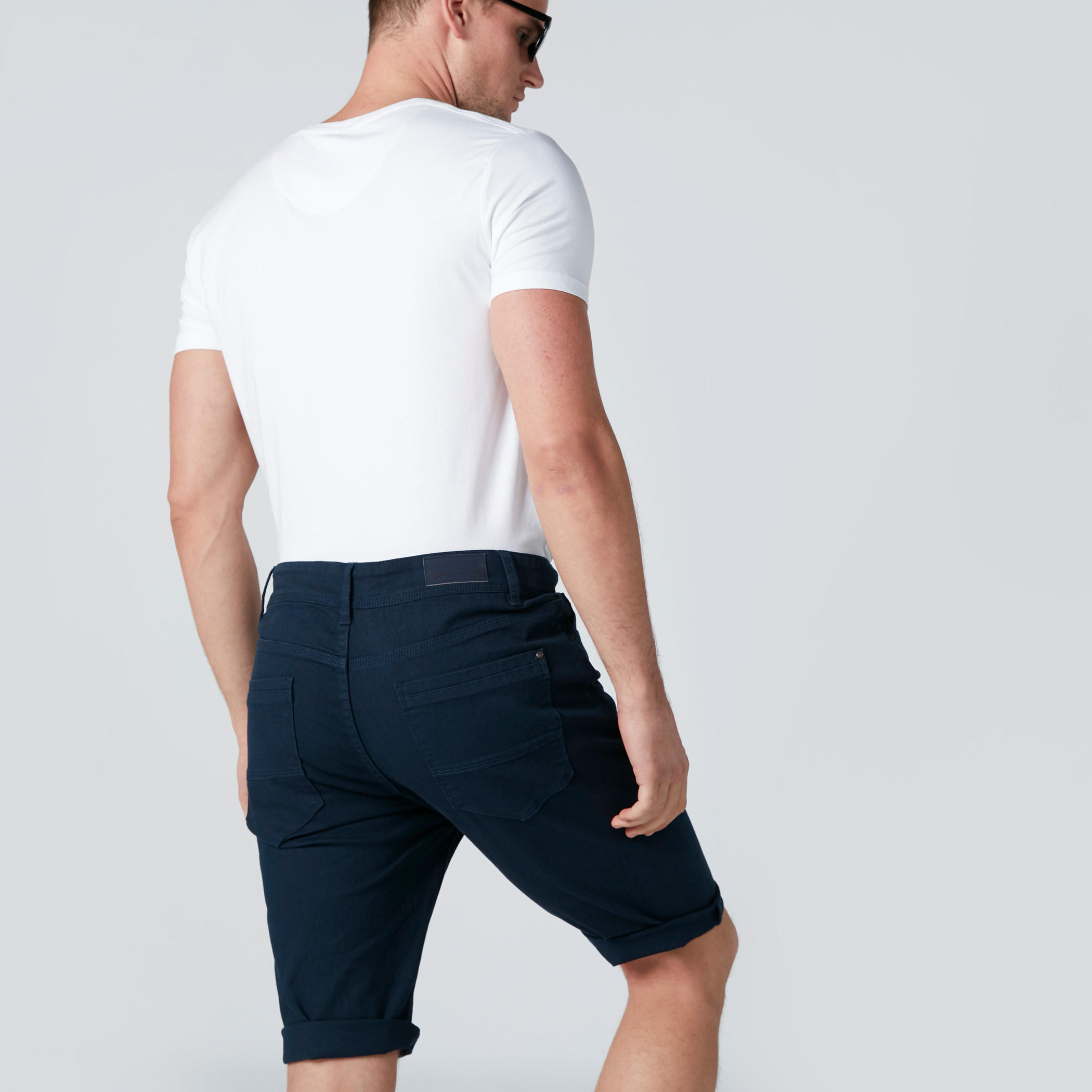 Pocket Detail Low-Rise Denim Shorts with Button Closure-men-clothing-bottoms-shorts-image-3