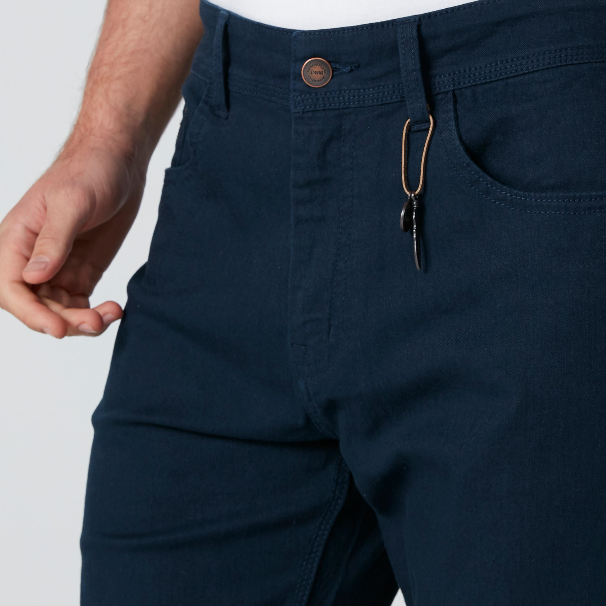 Pocket Detail Low-Rise Denim Shorts with Button Closure-men-clothing-bottoms-shorts-image-4