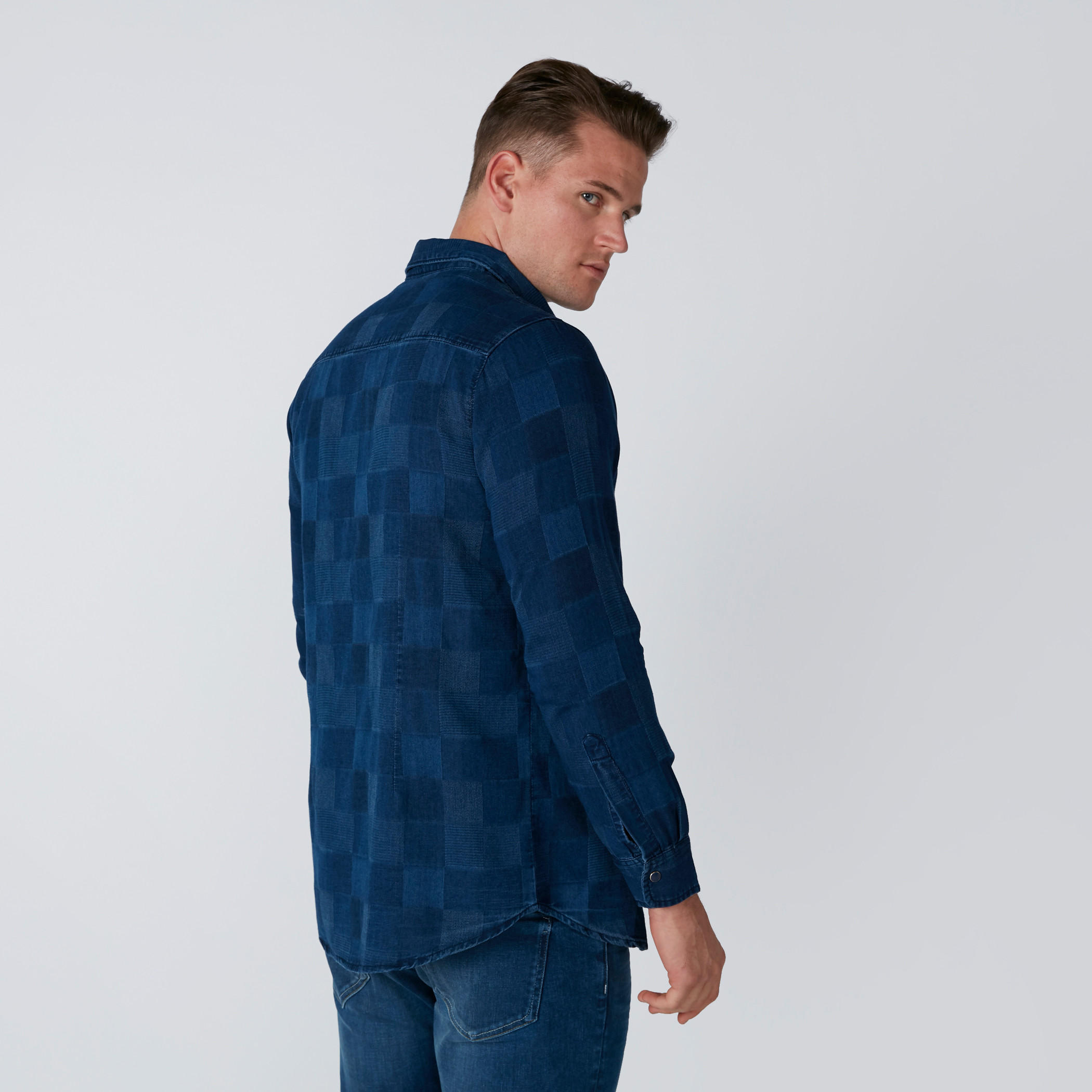 قميص سليم فيت كاروهات بأكمام طويلة-men-clothing-shirts-image-2