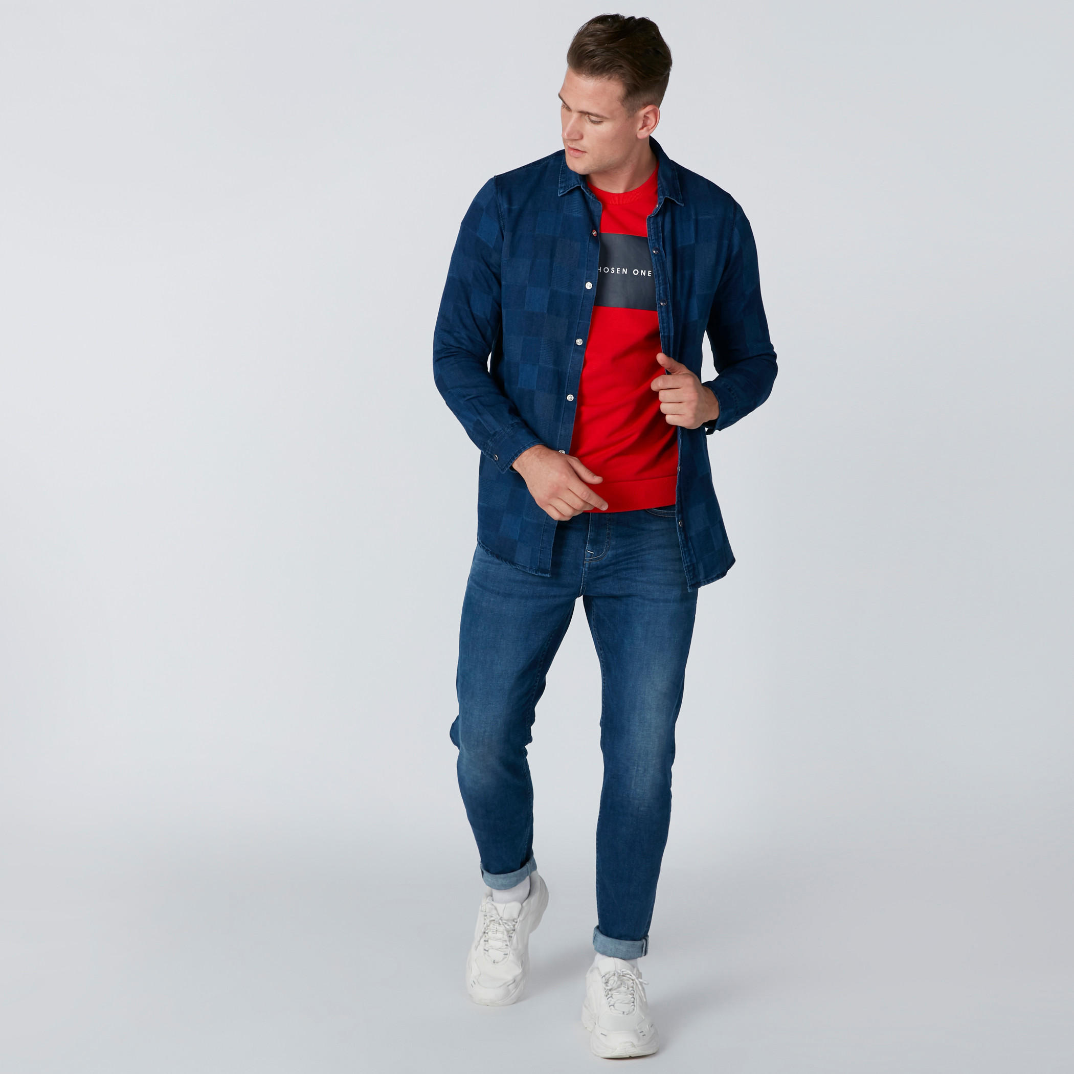 قميص سليم فيت كاروهات بأكمام طويلة-men-clothing-shirts-image-3