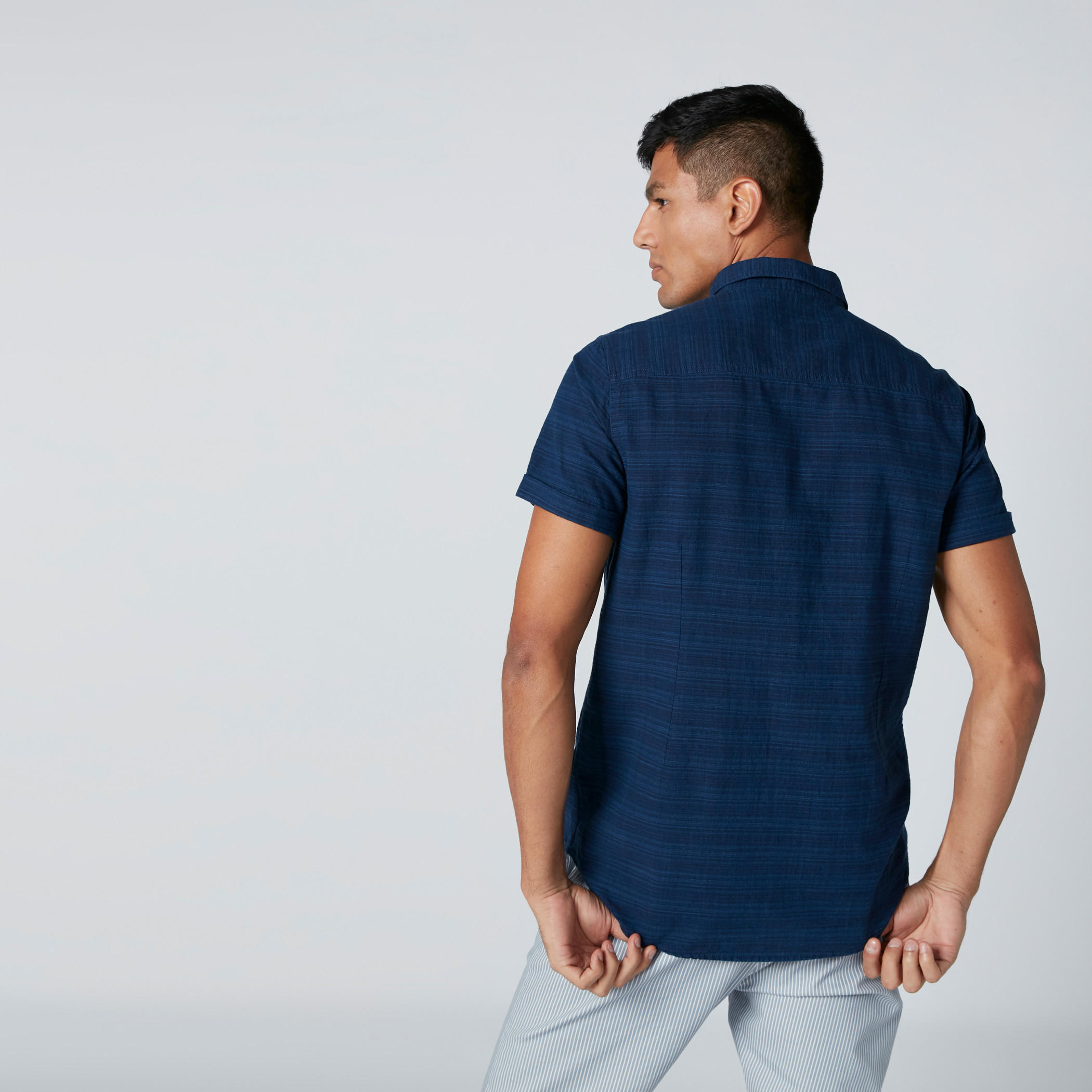 Striped Shirt with Short Sleeves-men-clothing-shirts-image-2