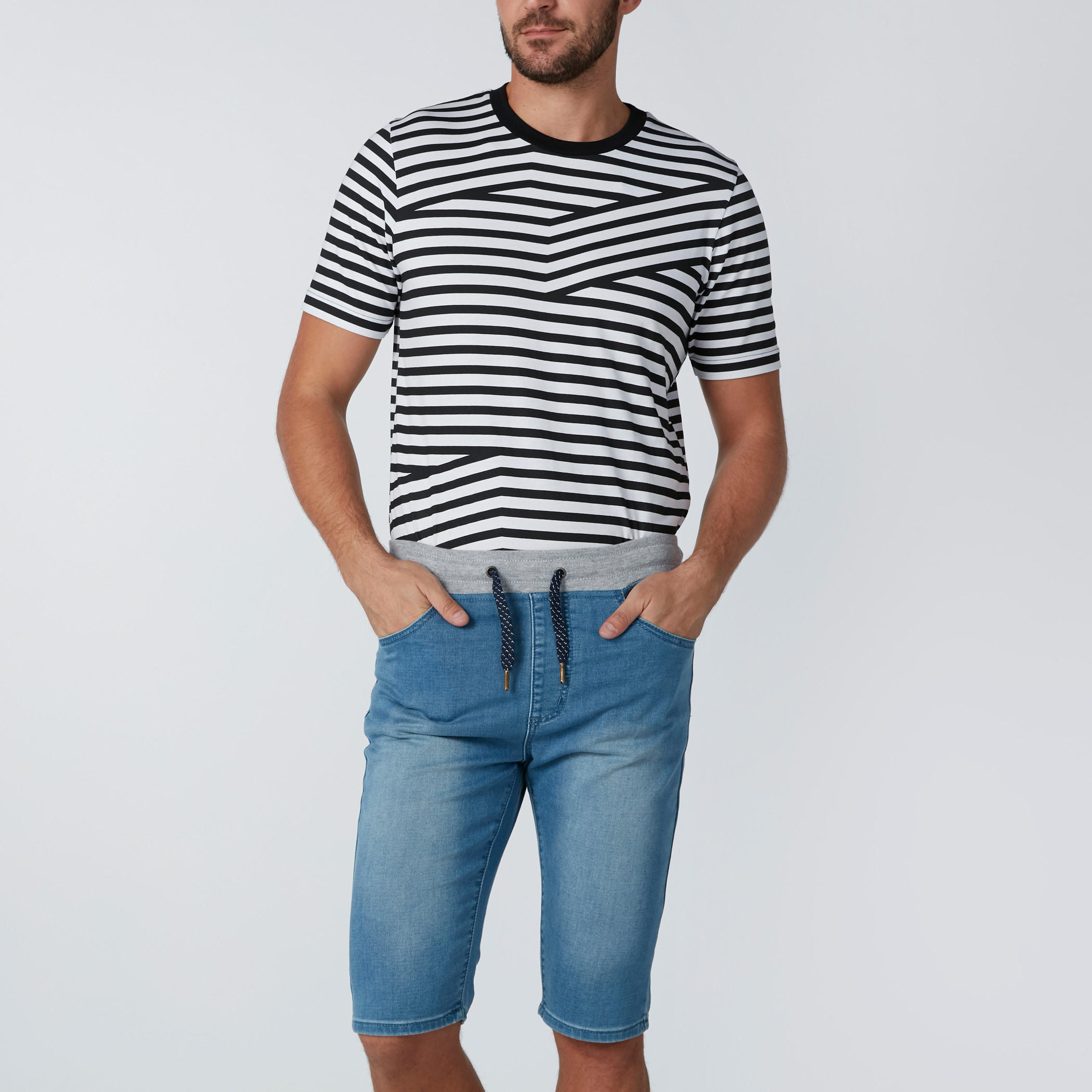 شورت من الدينم برباط وجيوب-men-clothing-bottoms-shorts-image-1