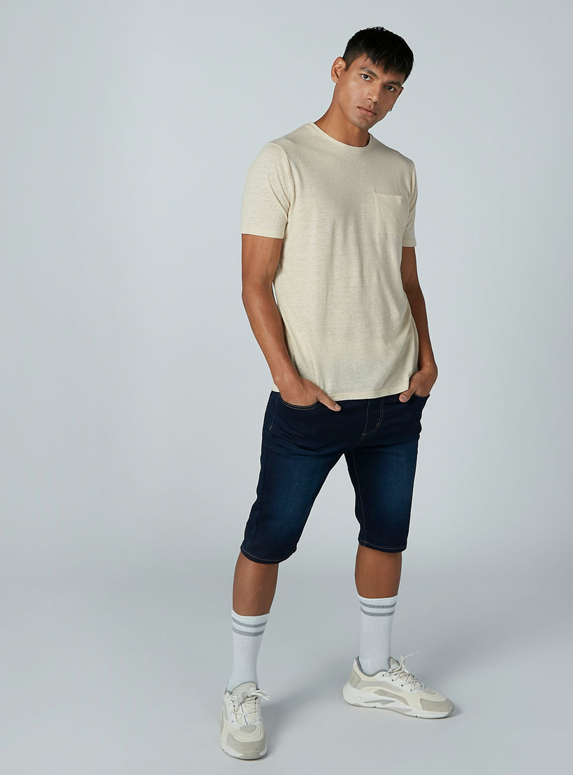 شورت مستدام دينم بخصر منخفض ورباط وجيوب-men-clothing-bottoms-shorts-image-1
