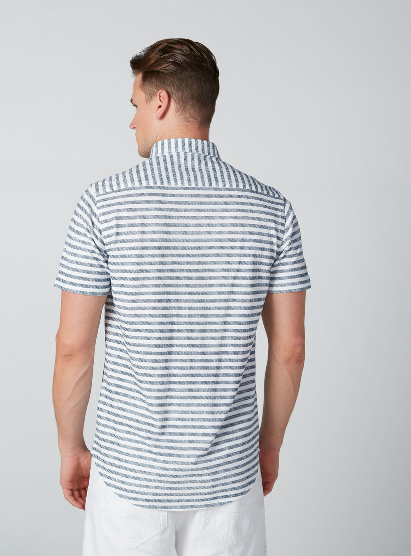 قميص مقلّم بقصّة سليم وأكمام قصيرة-men-clothing-shirts-image-3