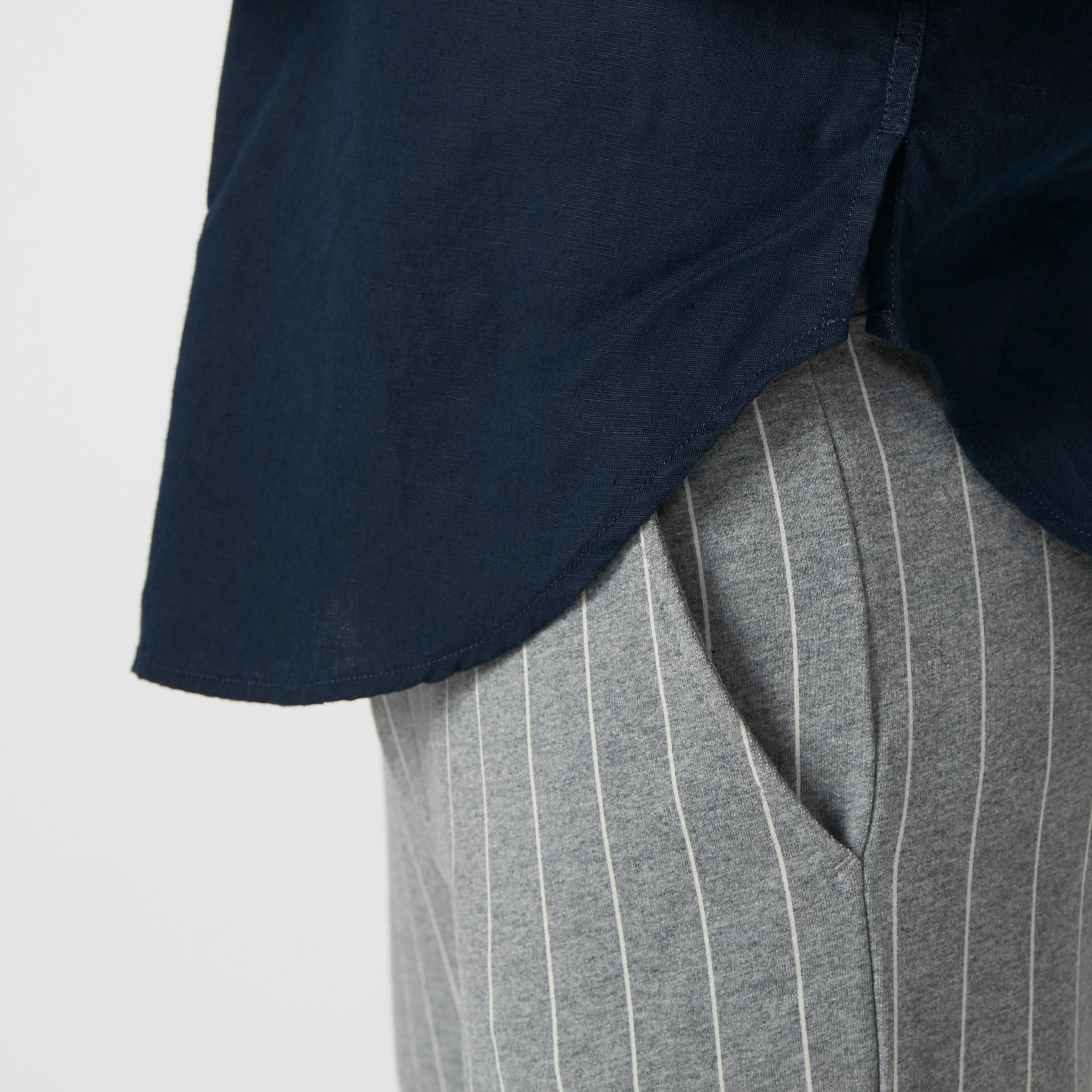 قميص مستدام سادة بياقة ماندارين وأكمام قصيرة-men-clothing-shirts-image-1