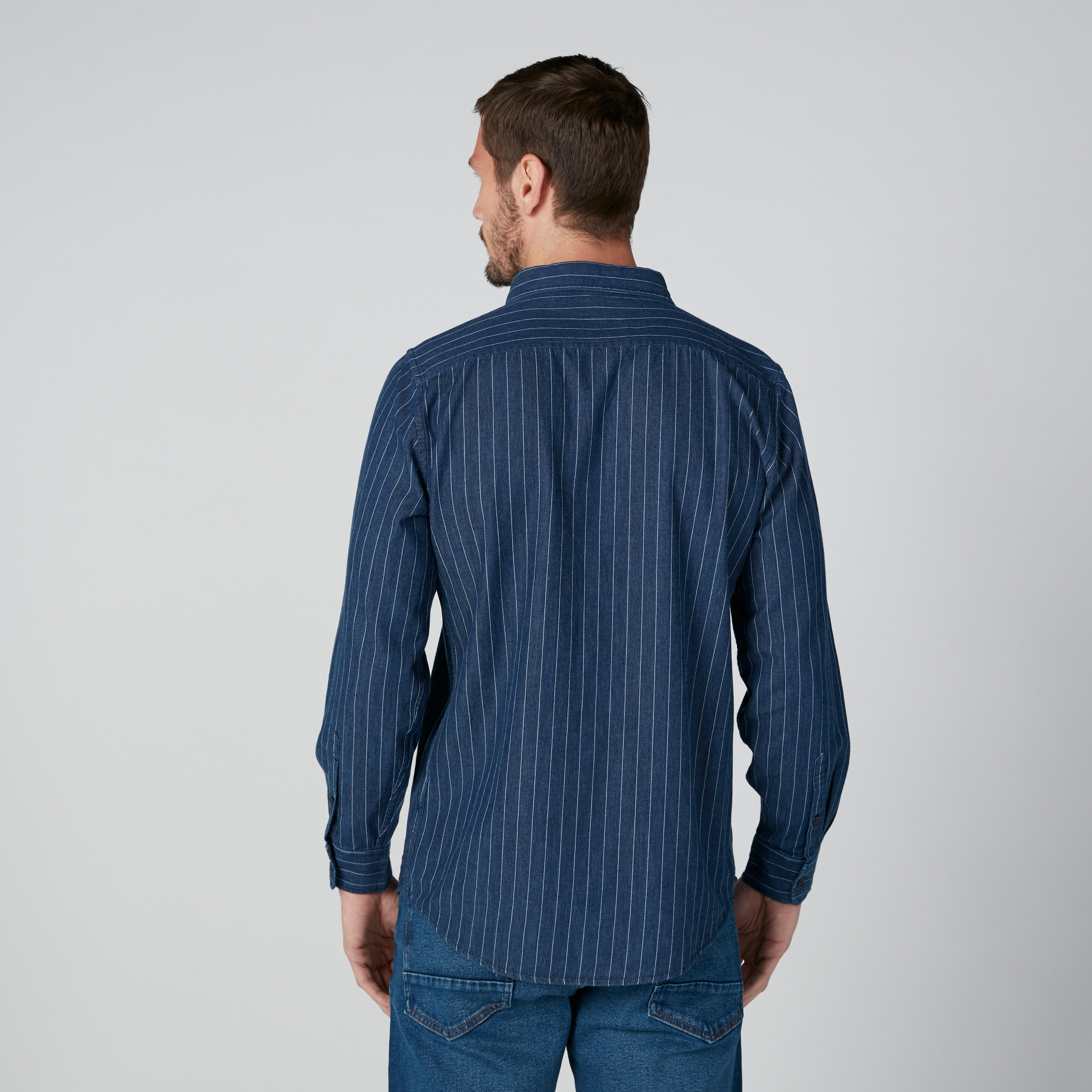 قميص سليم فيت مقلّم بأكمام طويلة-men-clothing-shirts-image-2