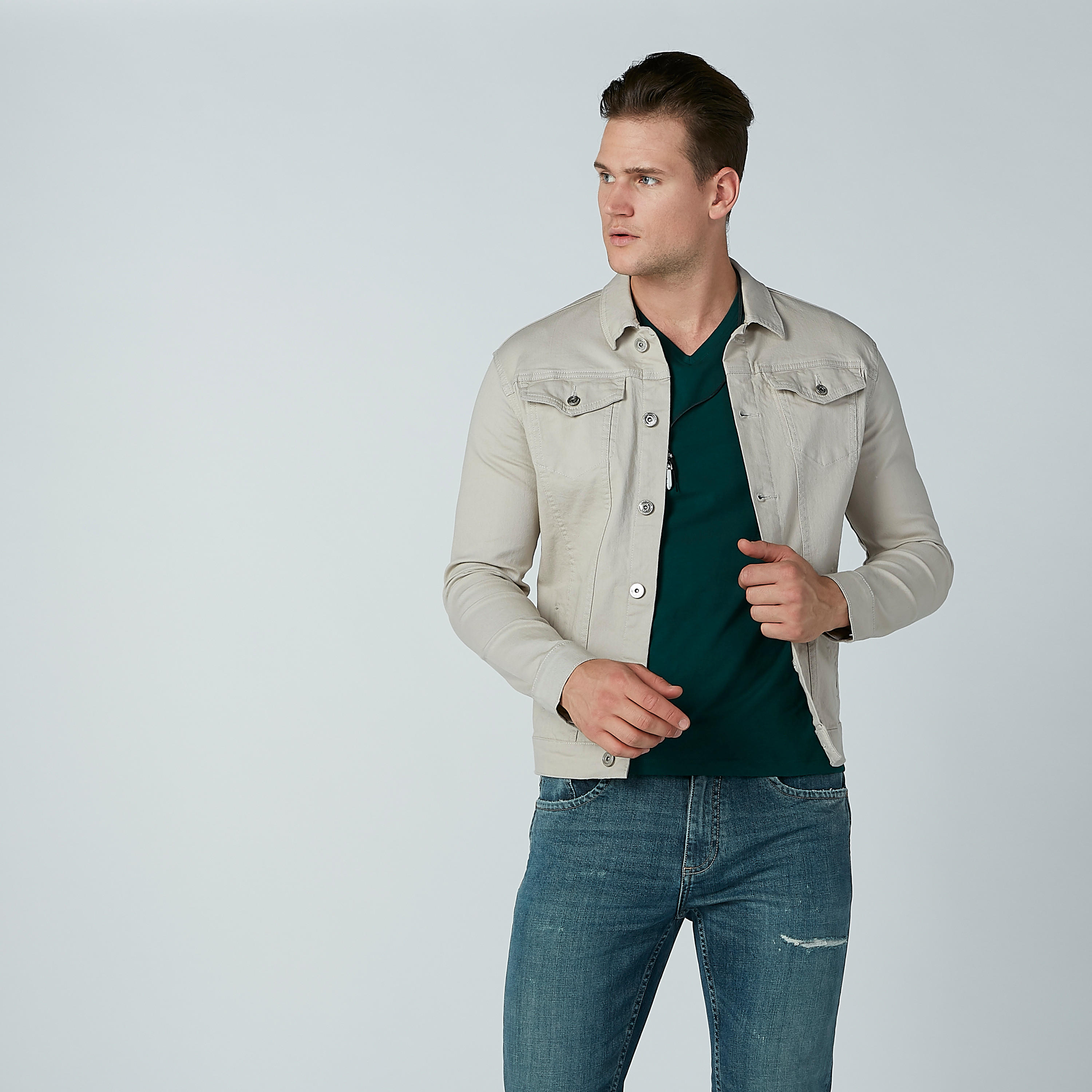 جاكيت مستادمة دينم بأكمام طويلة وجيوب-men-clothing-jacketsandblazers-jackets-image-2