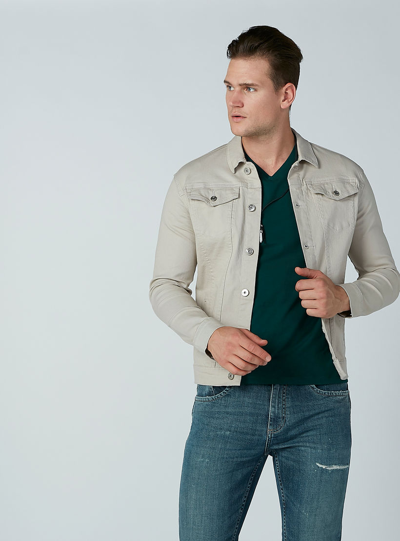 جاكيت مستادمة دينم بأكمام طويلة وجيوب-men-clothing-jacketsandblazers-jackets-image-2