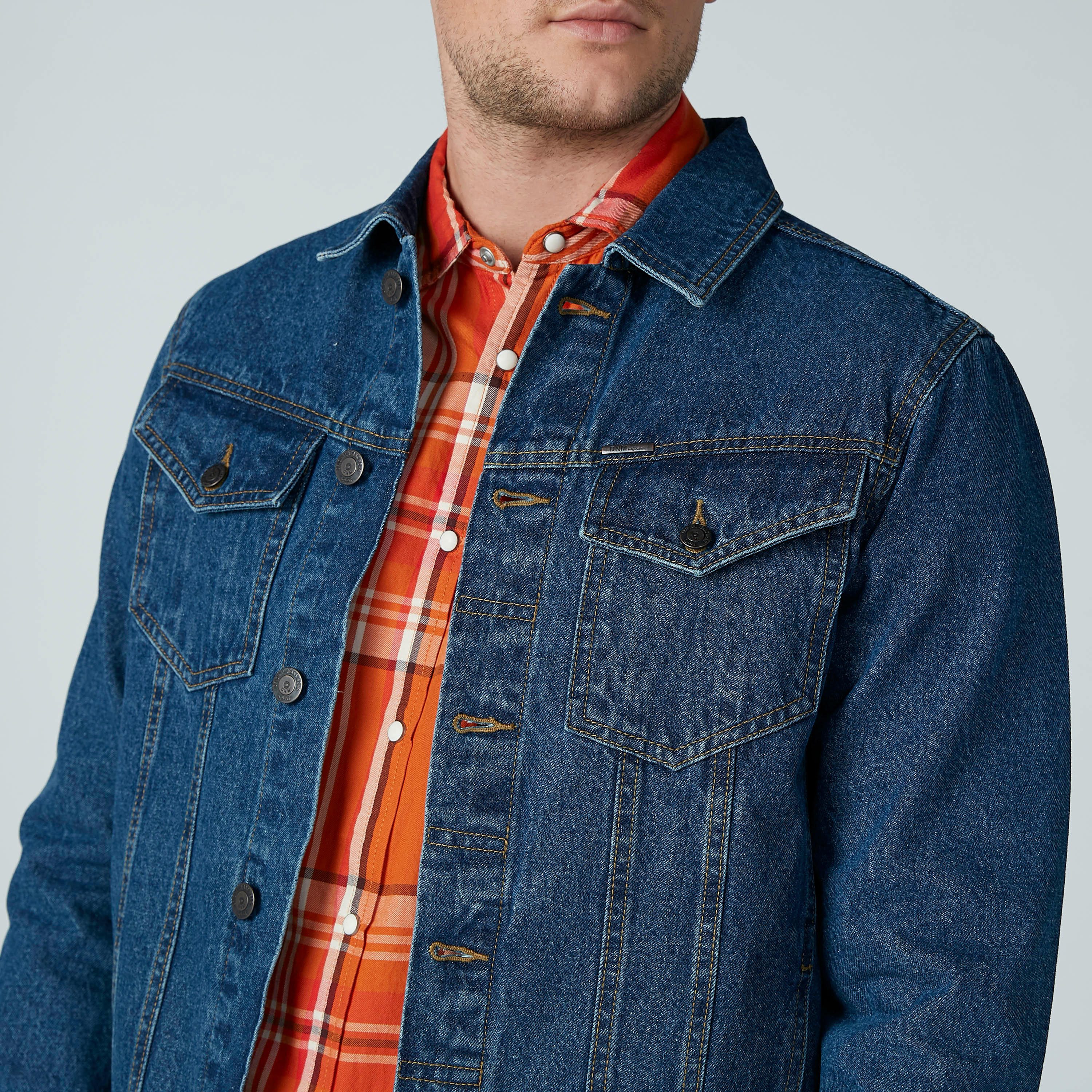 Pocket Detail Denim Jacket with Long Sleeves and Complete Placket-men-clothing-jacketsandblazers-jackets-image-4