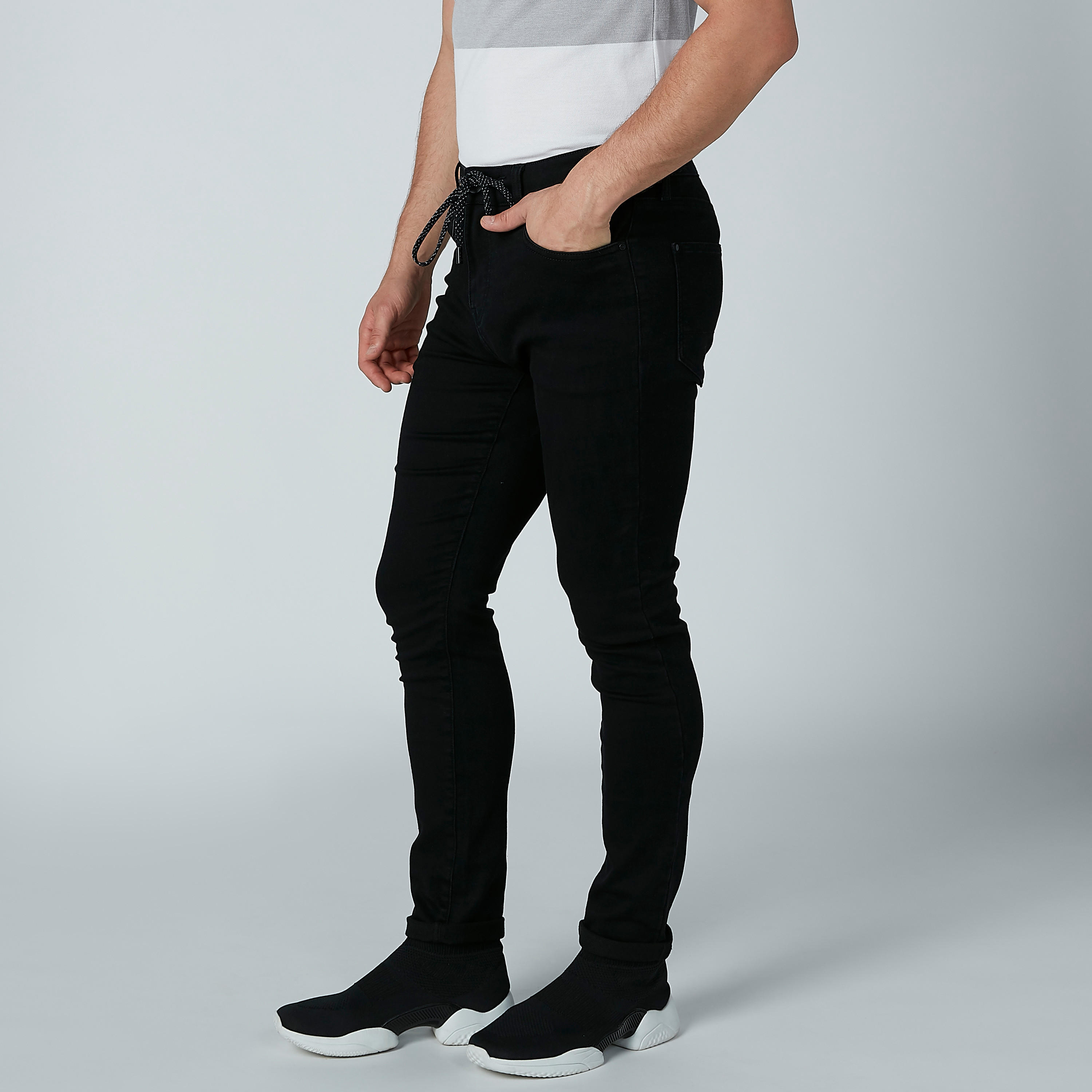 Plain Jeans with Drawstring and Pocket Detail-men-clothing-bottoms-jeans-image-4