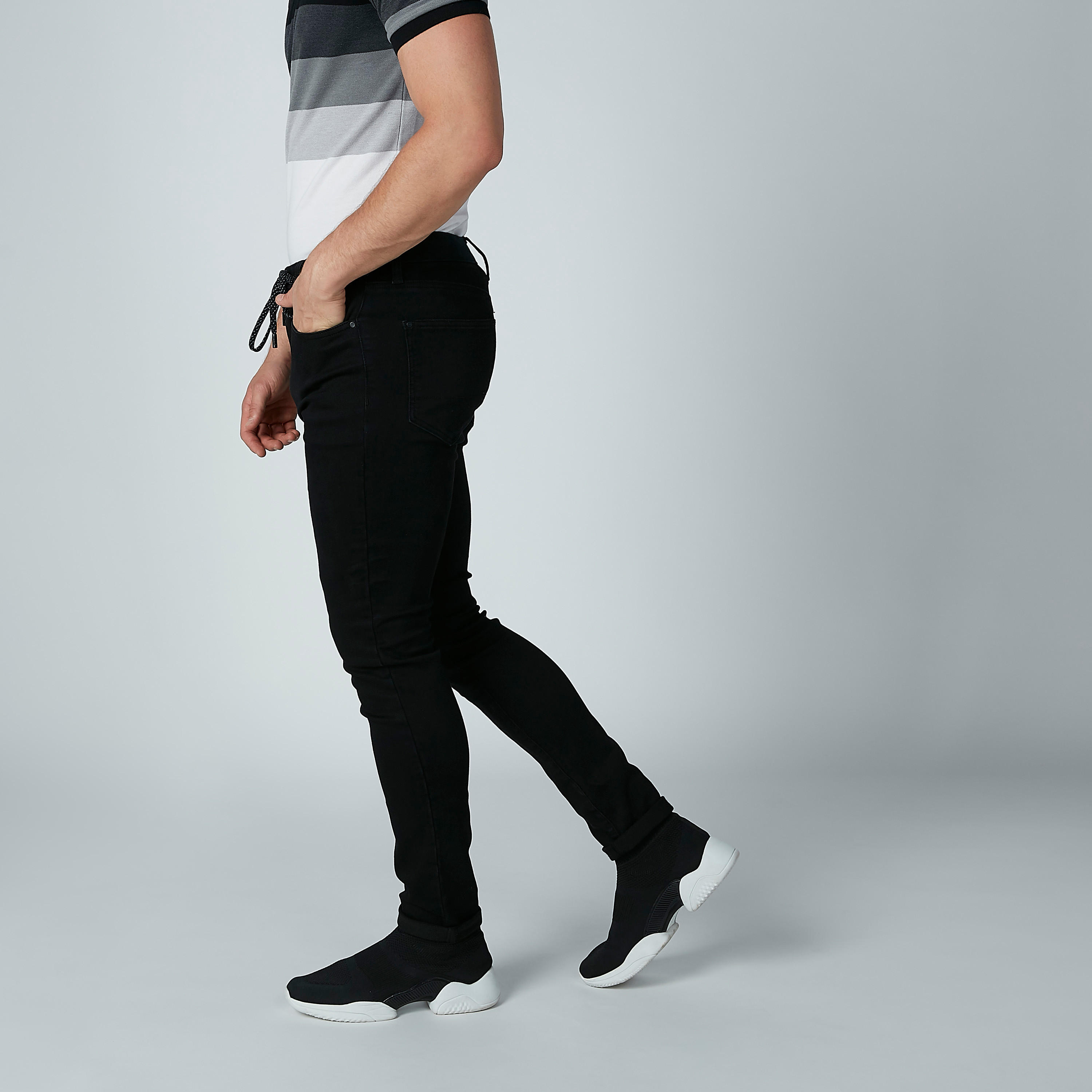 Plain Jeans with Drawstring and Pocket Detail-men-clothing-bottoms-jeans-image-5