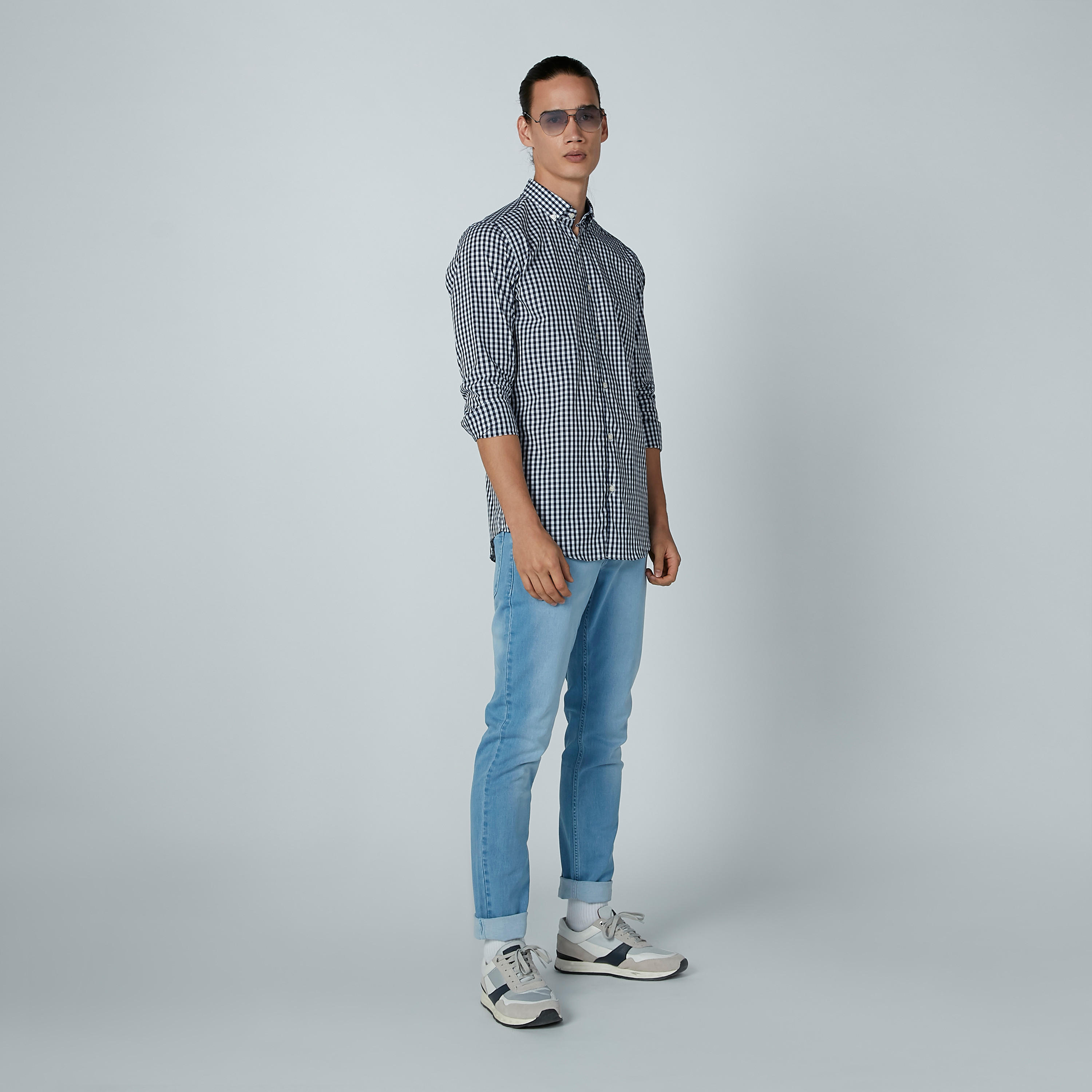 بنطال جينز طويل سادة بجيوب وحلقات للحزام-men-clothing-bottoms-jeans-image-6