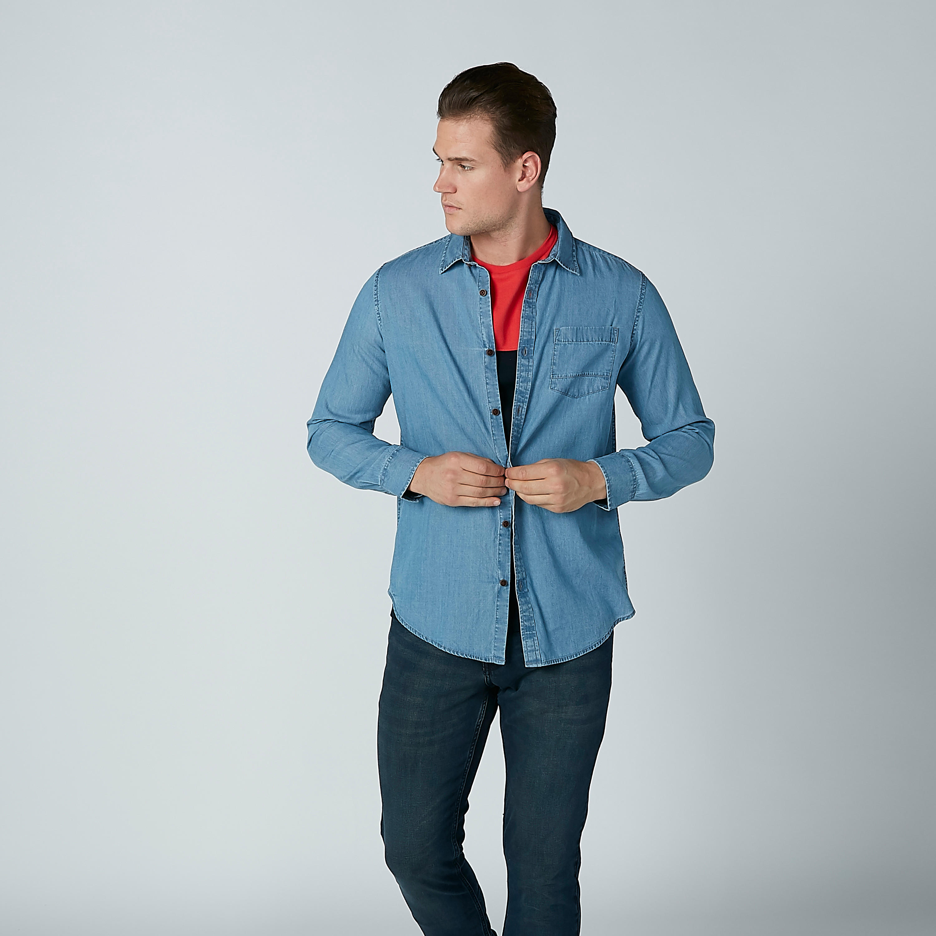 قميص سادة بجيب على الصدر-men-clothing-shirts-image-2