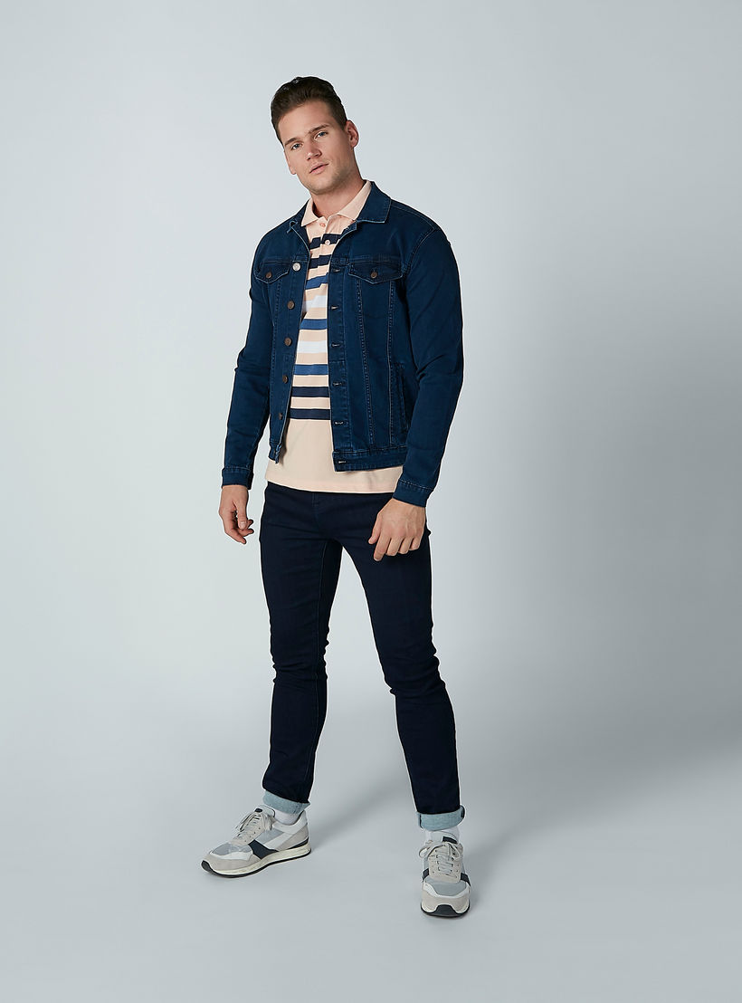 جاكيت دينم سادة بأكمام طويلة وجيوب-men-clothing-jacketsandblazers-jackets-image-2
