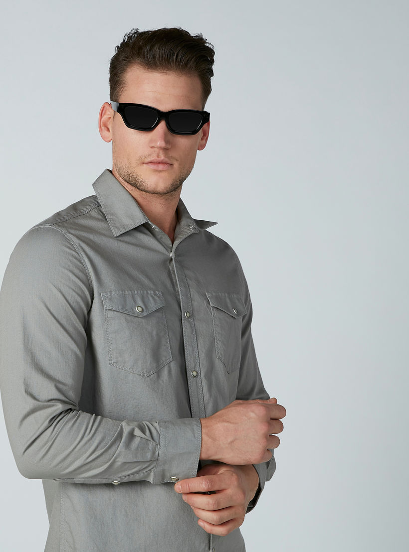 قميص سادة بأكمام طويلة وجيب على الصدر-men-clothing-shirts-image-3