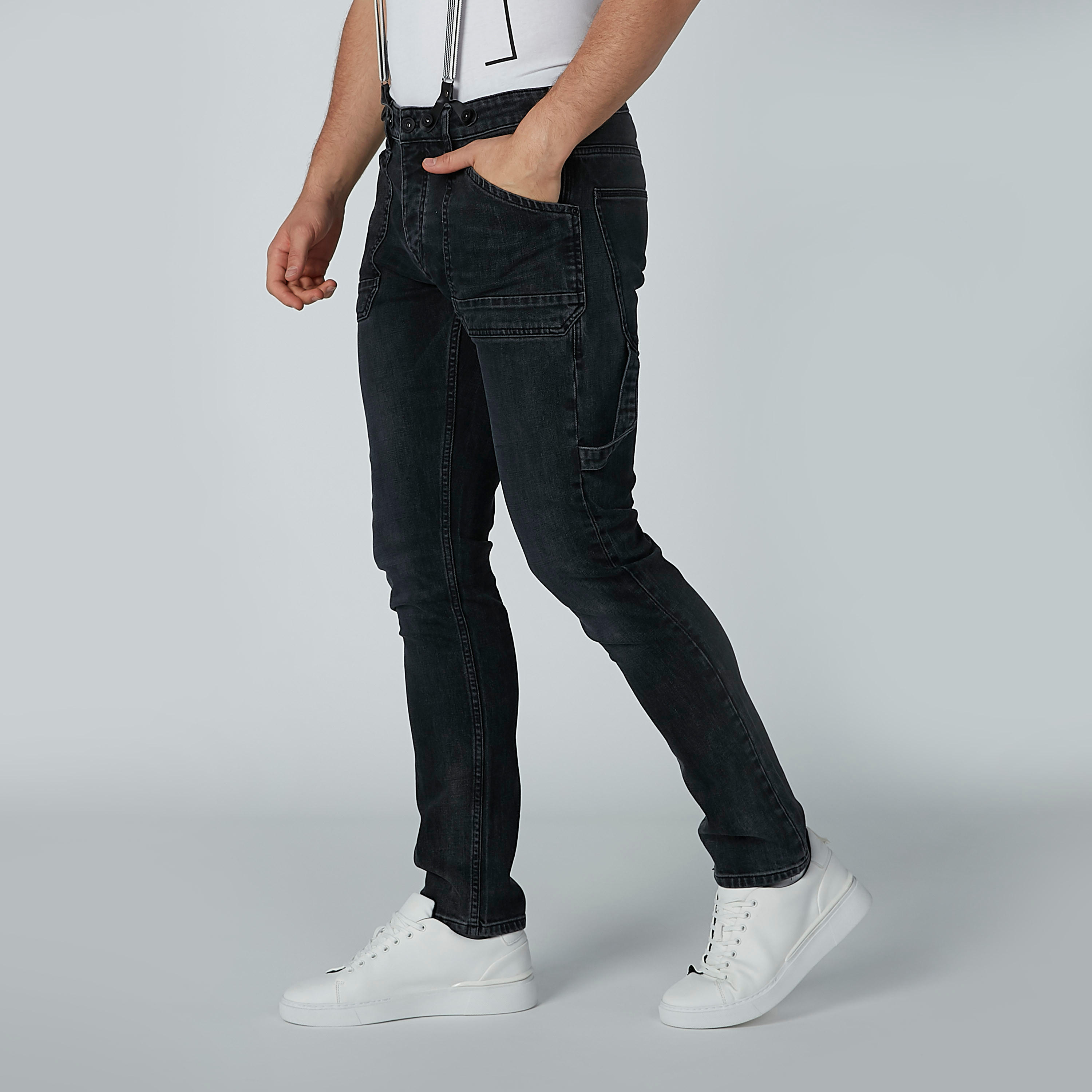 بنطال جينز سادة بسحّاب إغلاق وجيوب-men-clothing-bottoms-jeans-image-3