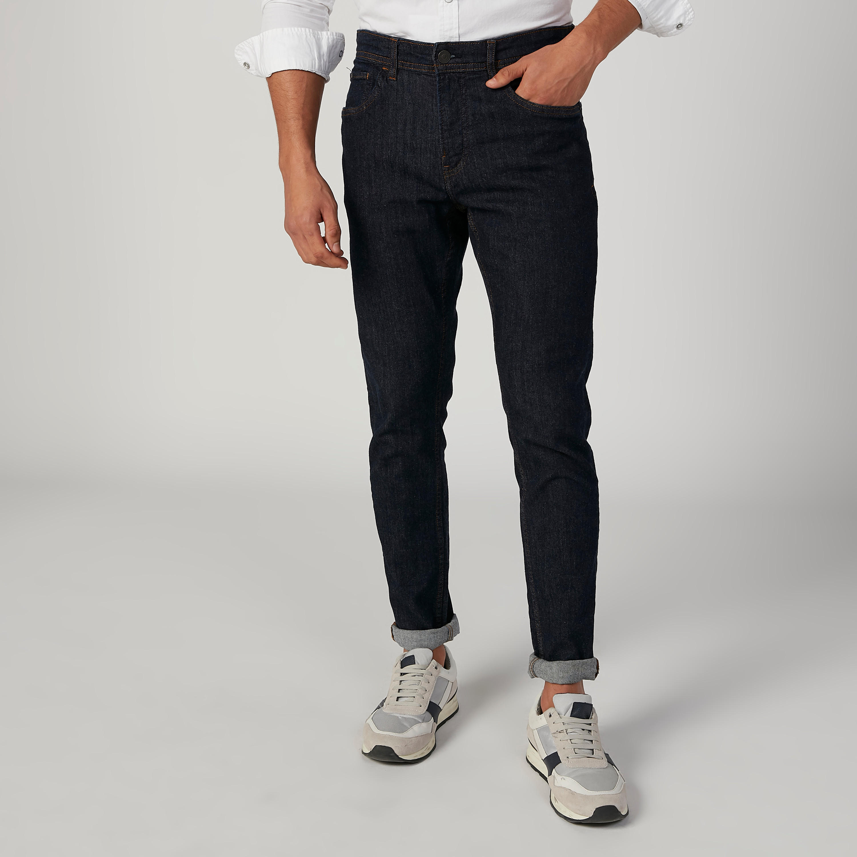 Sustainable Skinny Fit Full Length Low Waist Jeans with Belt Loops-men-clothing-bottoms-jeans-image-1