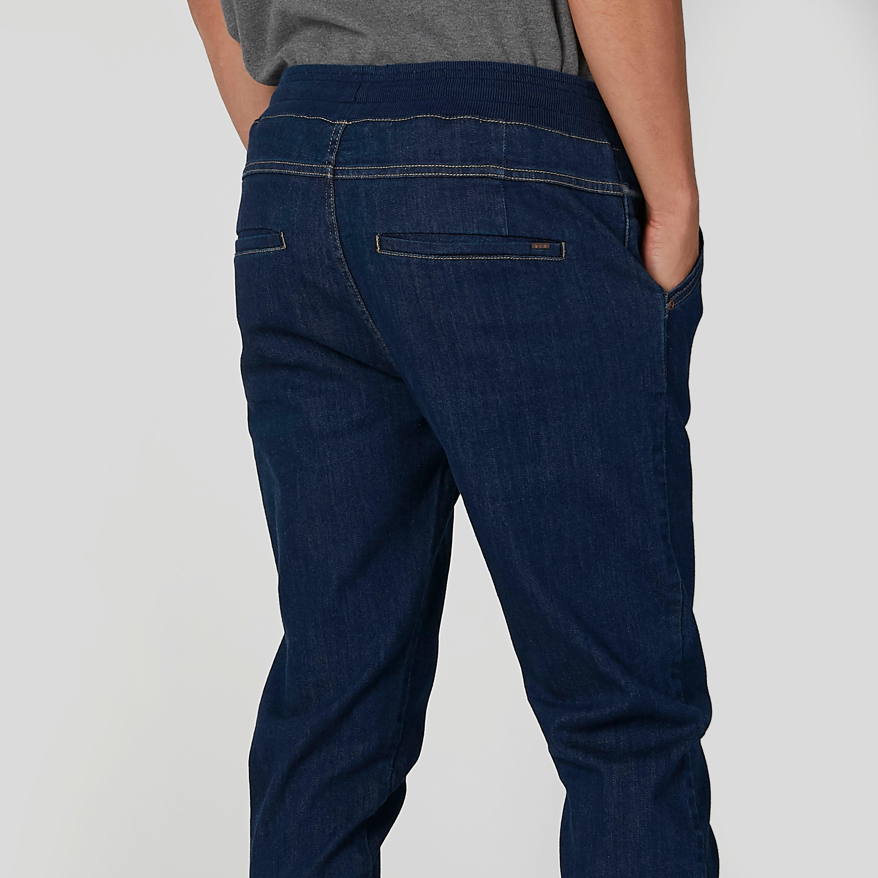 بنطلون رياضي مستدام دينم طويل سليم بخصر متوسط الارتفاع-men-clothing-bottoms-joggers-image-4