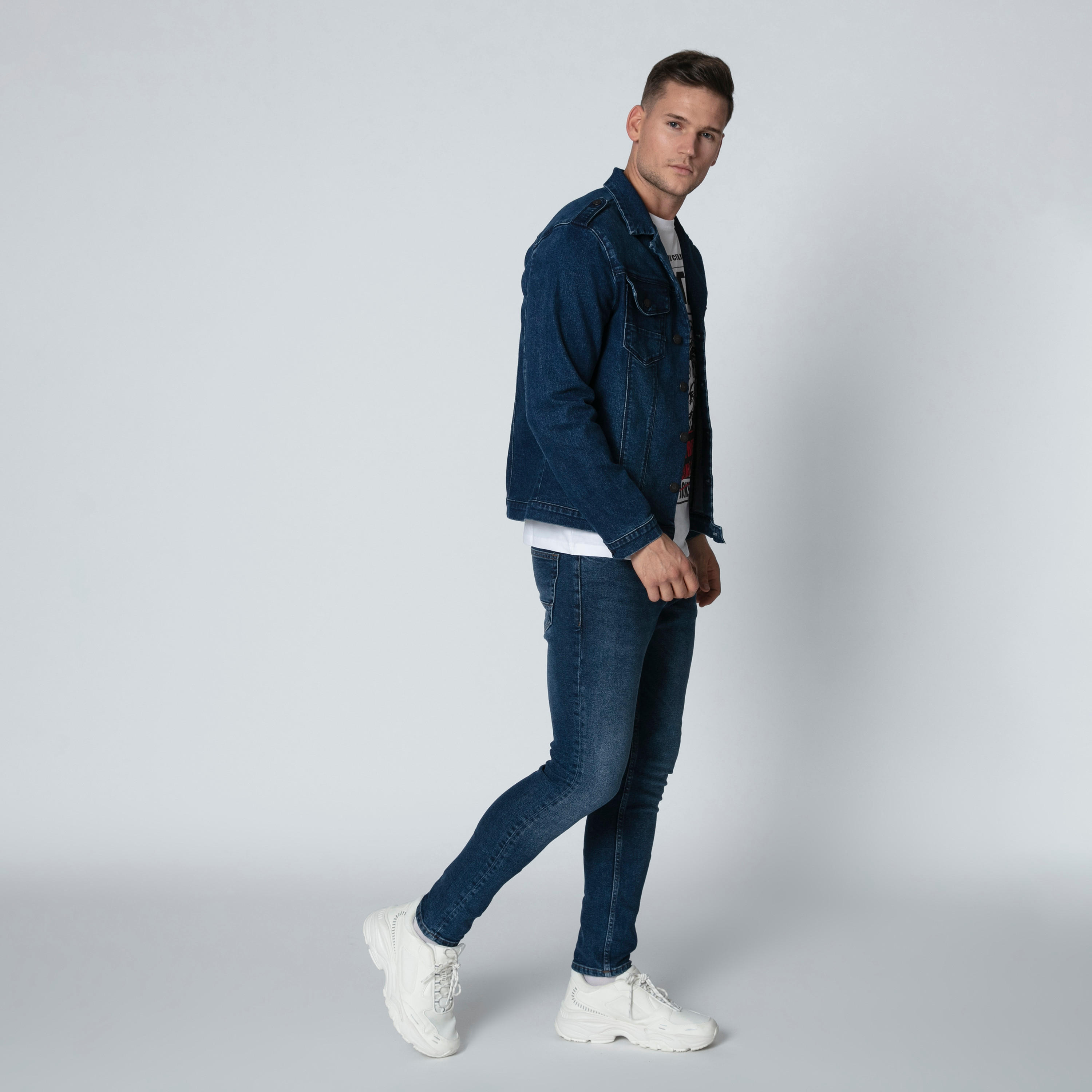 Denim Jacket with Long Sleeves and Flap Pockets-men-clothing-jacketsandblazers-jackets-image-3