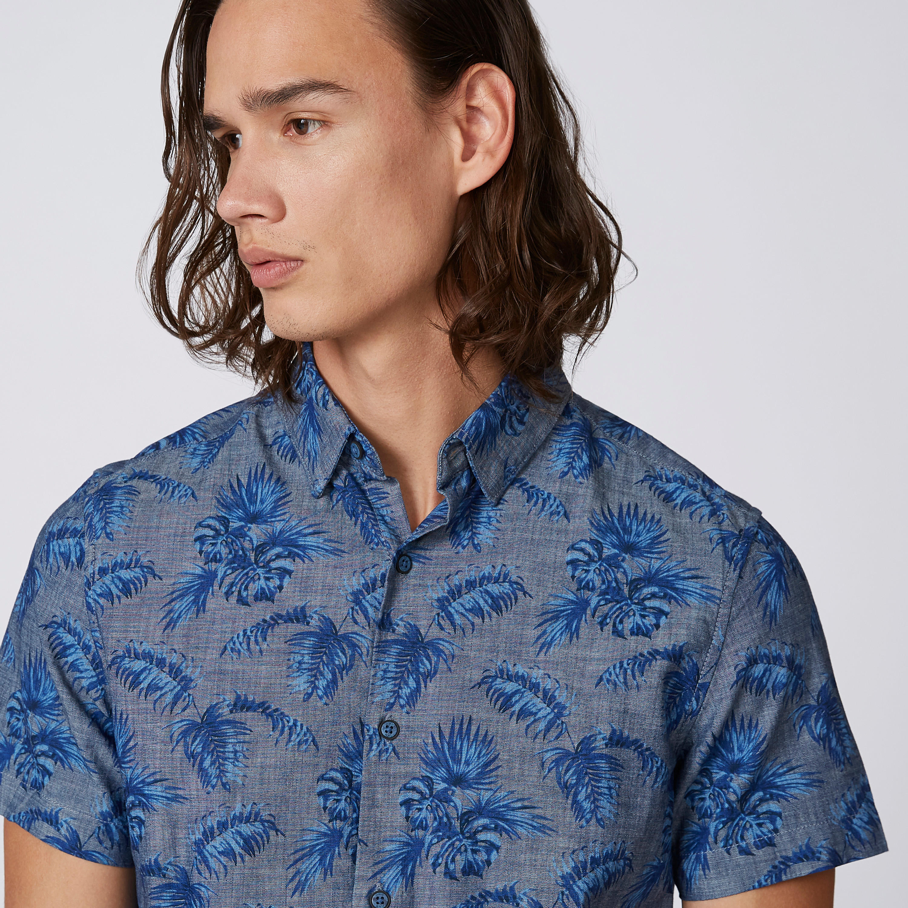 Printed Shirt with Spread Collar and Short Sleeves-men-clothing-shirts-image-4