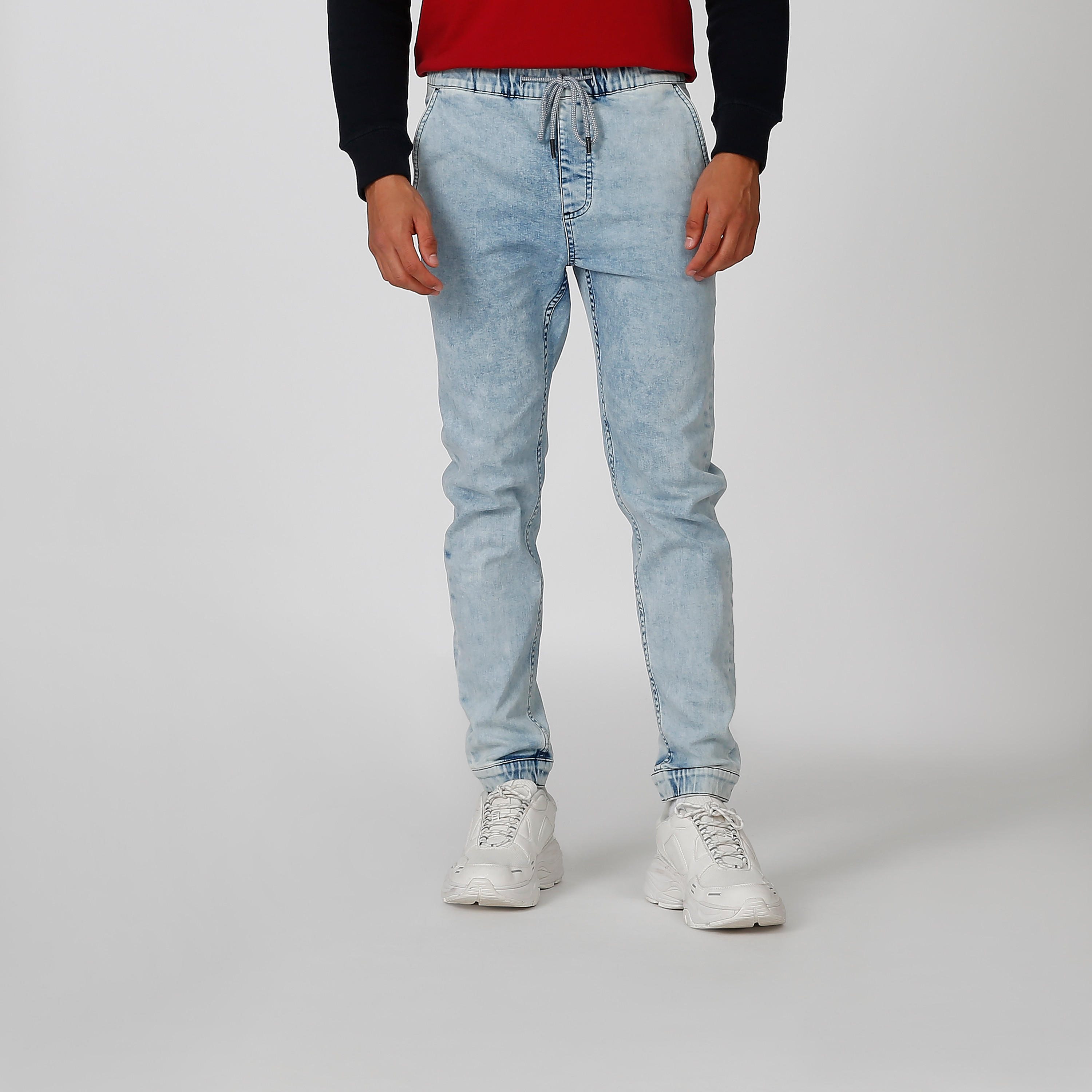 بنطلون رياضي مستدام دينم سليم بجيوب -men-clothing-bottoms-joggers-image-4