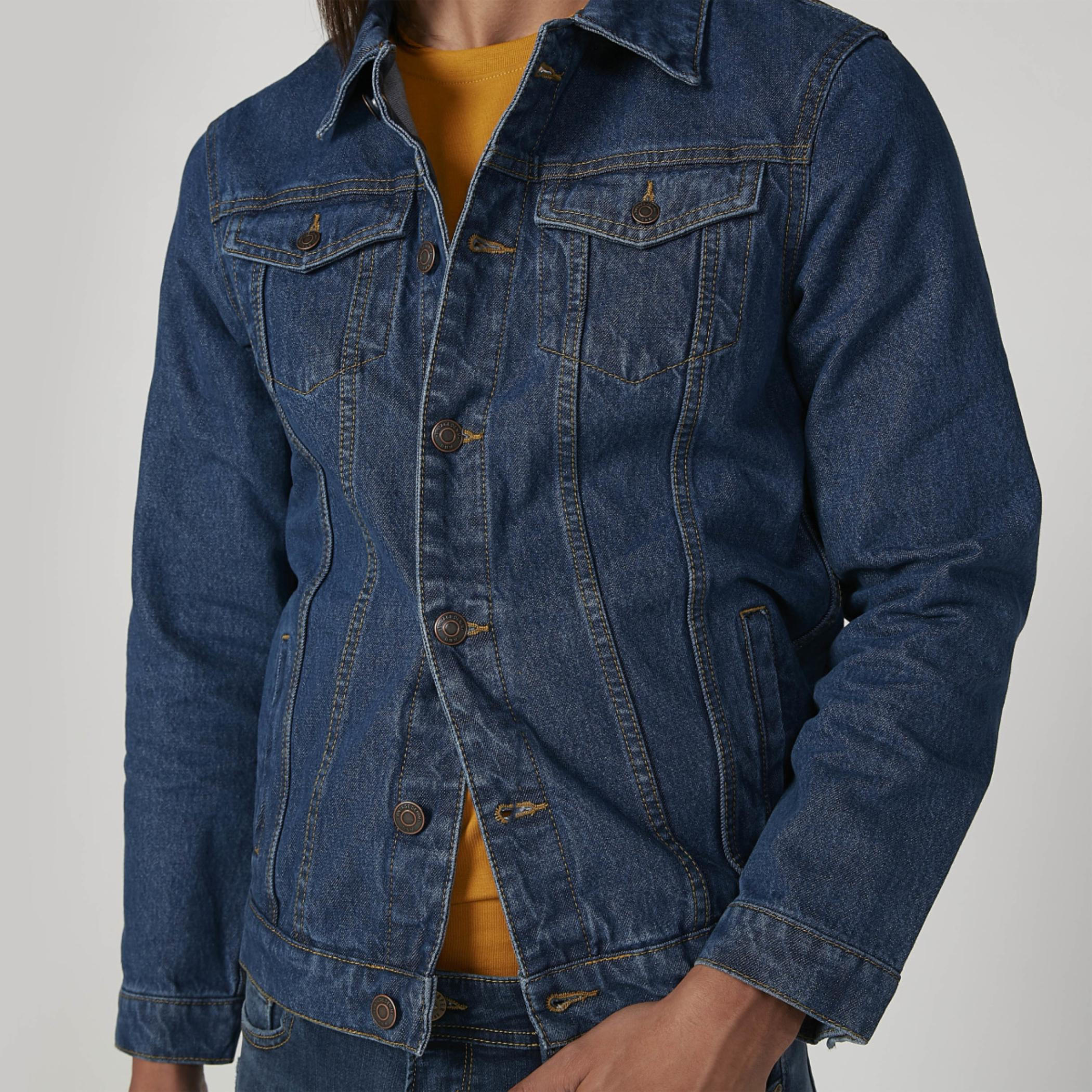 Plain Denim Jacket with Long Sleeves and Flap Pockets-men-clothing-jacketsandblazers-jackets-image-5