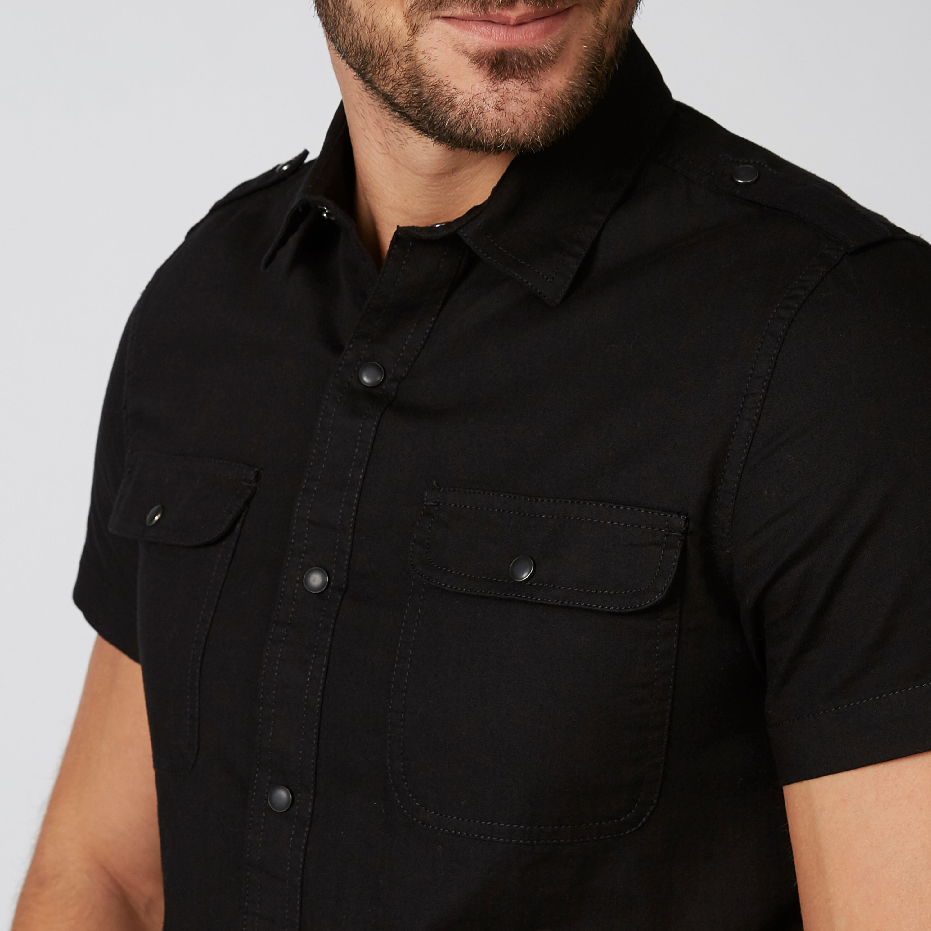 قميص سليم سادة بياقة عاديّة وأكمام قصيرة-men-clothing-shirts-image-5
