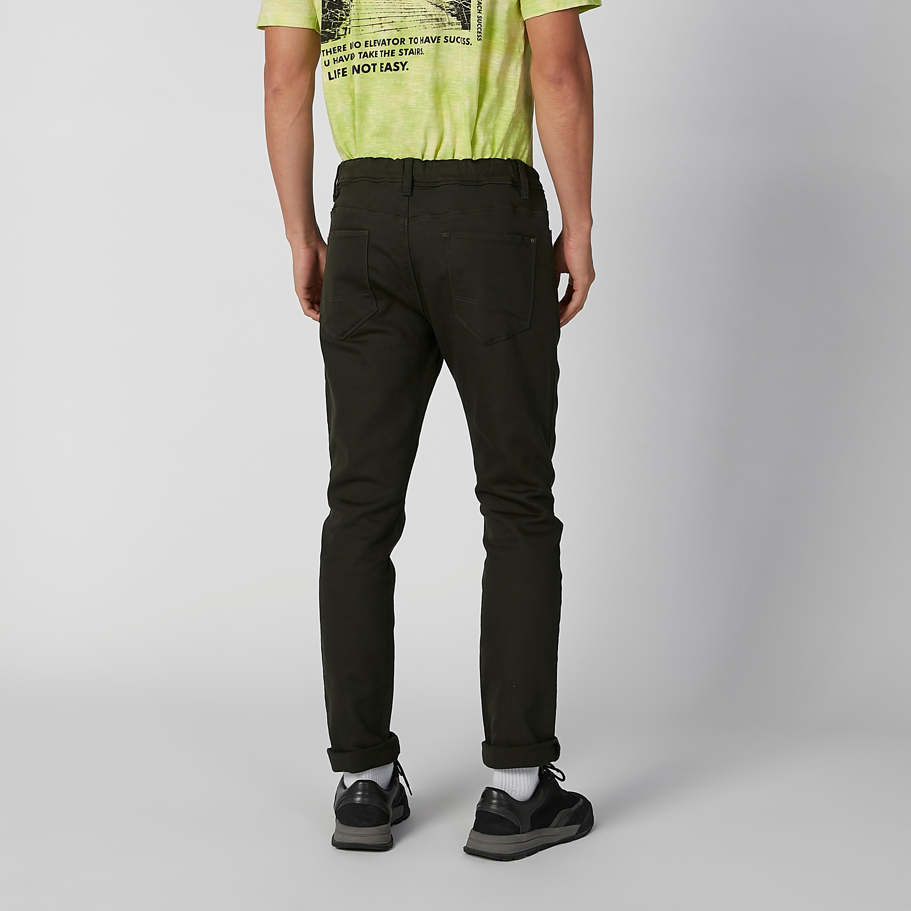 Sustainable Slim Fit Plain Jeans with Drawstring Waist-men-clothing-bottoms-jeans-image-4