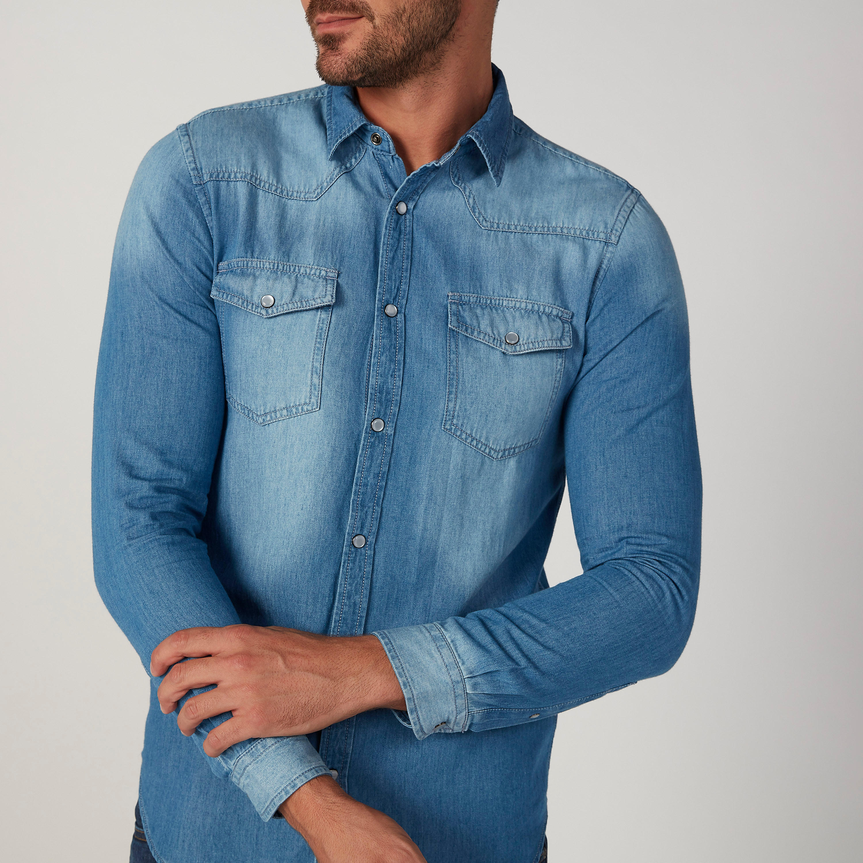 Slim Fit Collared Shirt with Long Sleeves-men-clothing-shirts-image-3