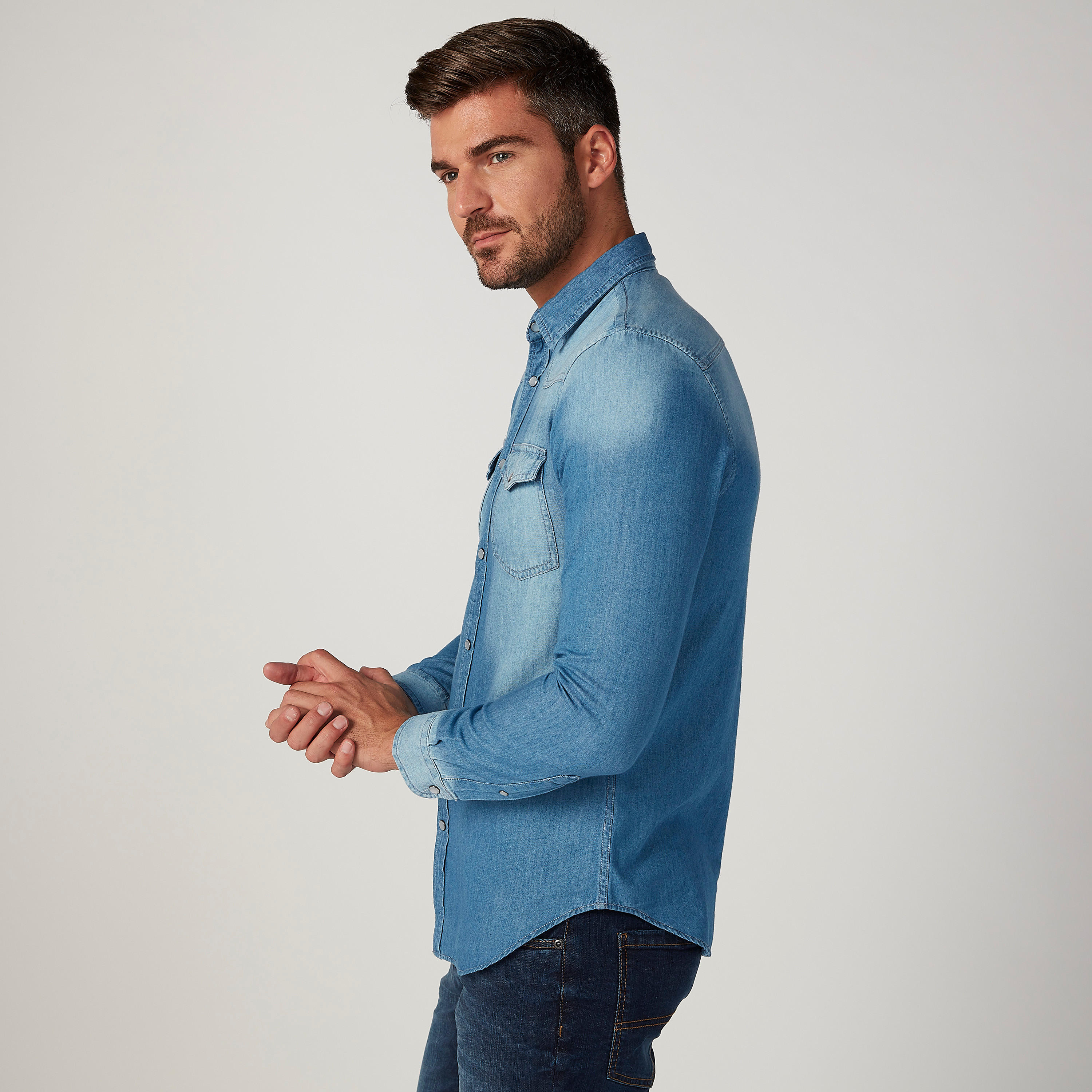 Slim Fit Collared Shirt with Long Sleeves-men-clothing-shirts-image-5