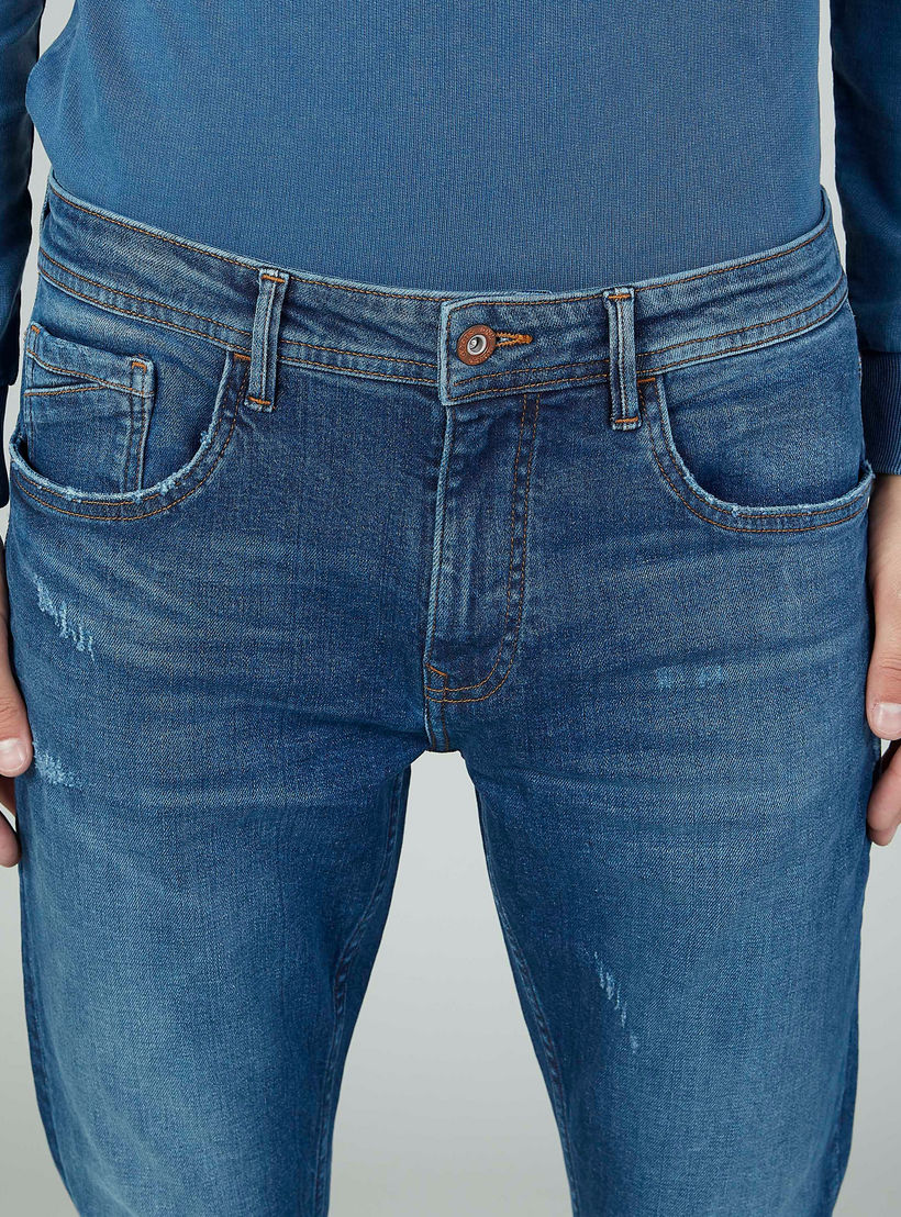 بنطلون جينز طويل بارز الملمس بجيوب وحلقات للحزام-men-clothing-bottoms-jeans-image-3
