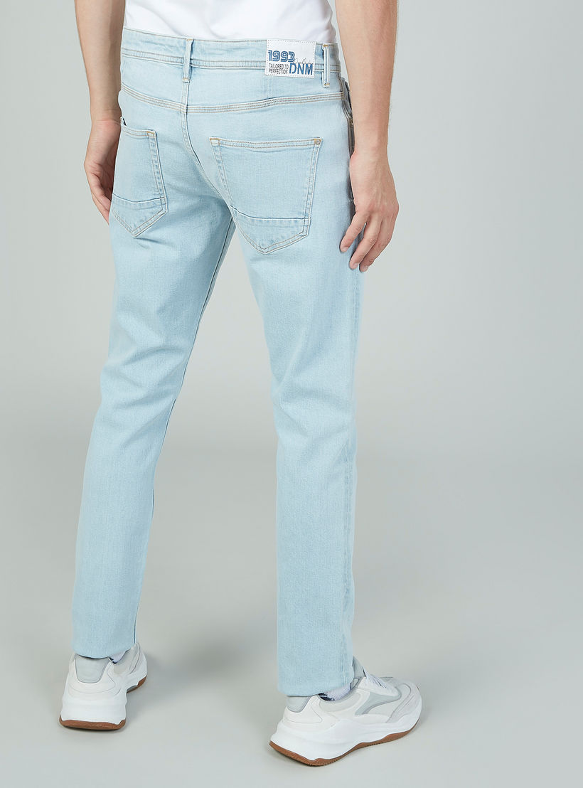 بنطلون جينز طويل بتفاصيل جيوب وحلقات للحزام-men-clothing-bottoms-jeans-image-4