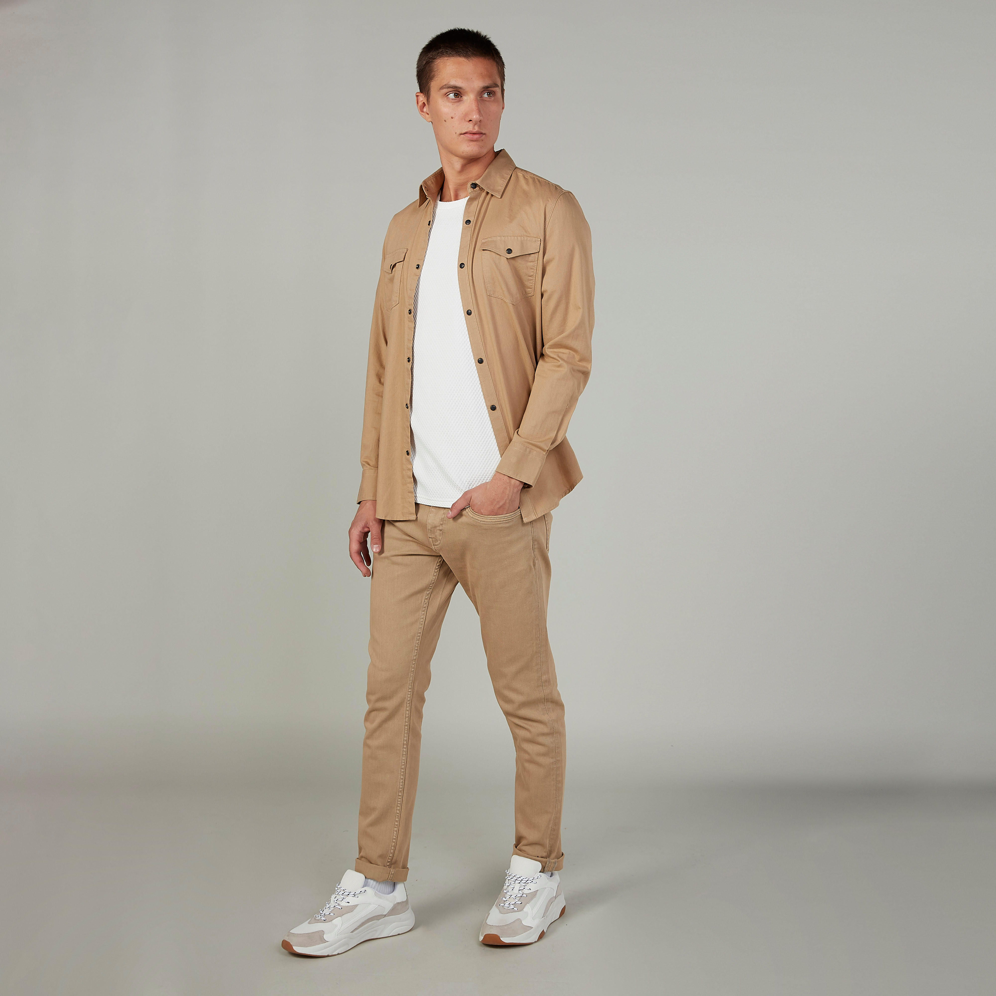 بنطلون جينز سادة طويل بجيوب وحلقات للحزام-men-clothing-bottoms-jeans-image-2