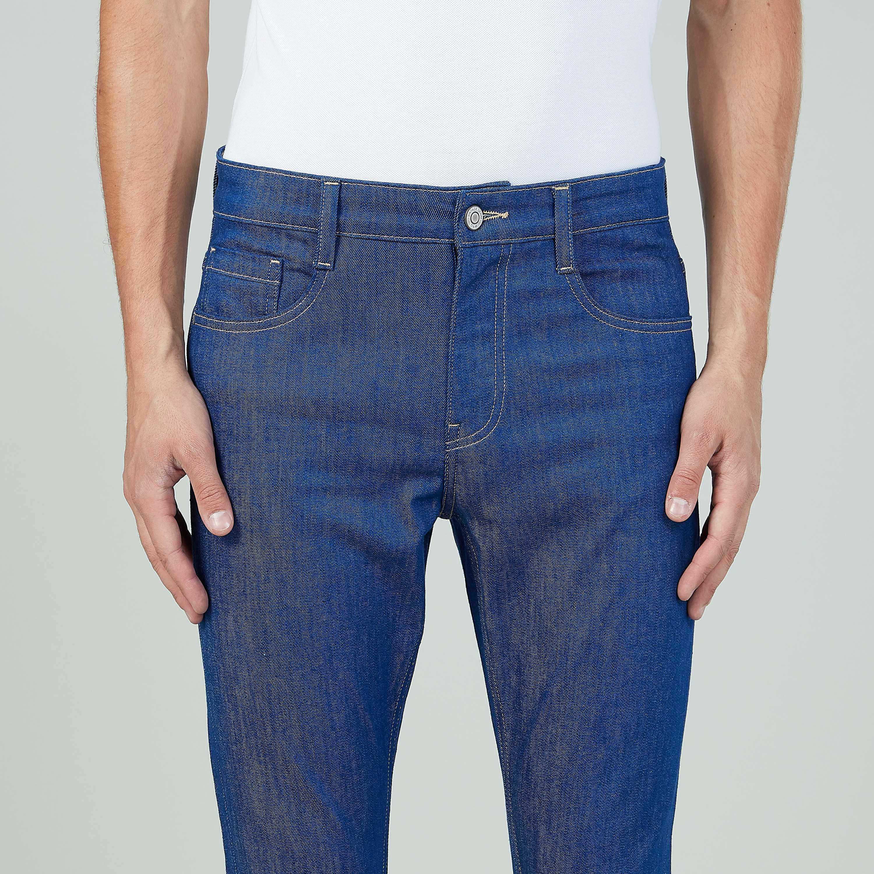 بنطلون جينز طويل بتفاصيل جيوب وحلقات للحزام-men-clothing-bottoms-jeans-image-3