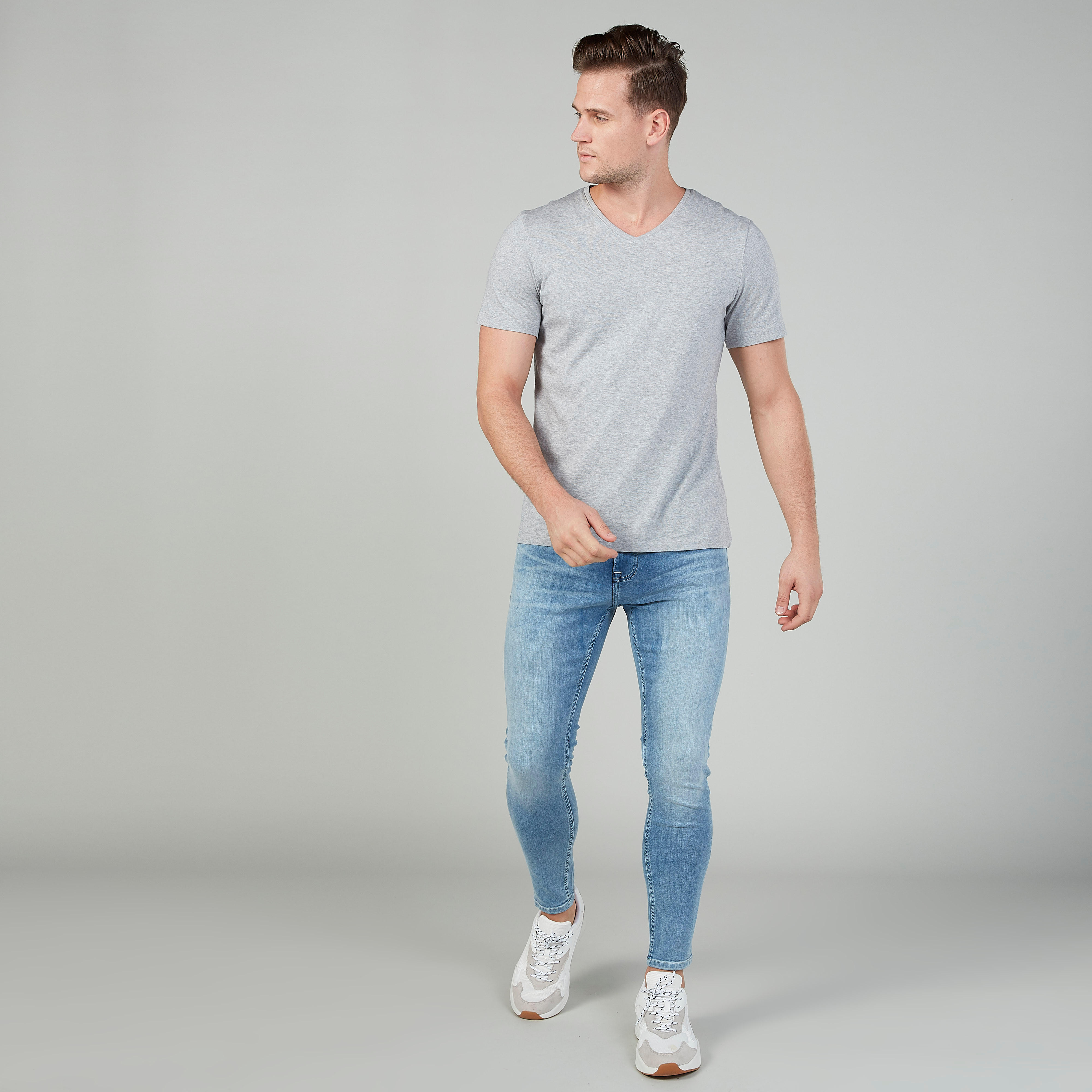 بنطلون جينز طويل بارز الملمس بجيوب وحلقات للحزام-men-clothing-bottoms-jeans-image-2