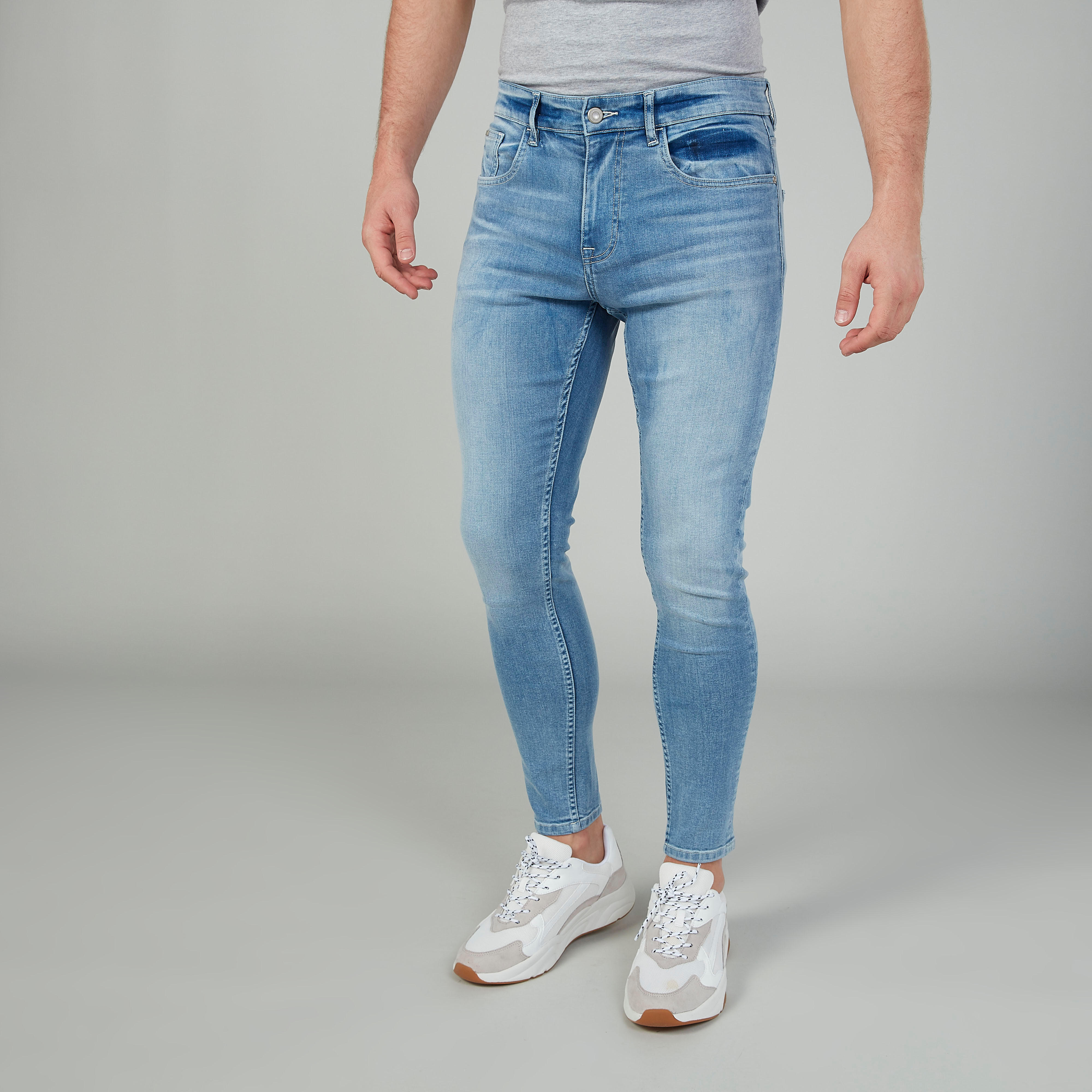 بنطلون جينز طويل بارز الملمس بجيوب وحلقات للحزام-men-clothing-bottoms-jeans-image-5