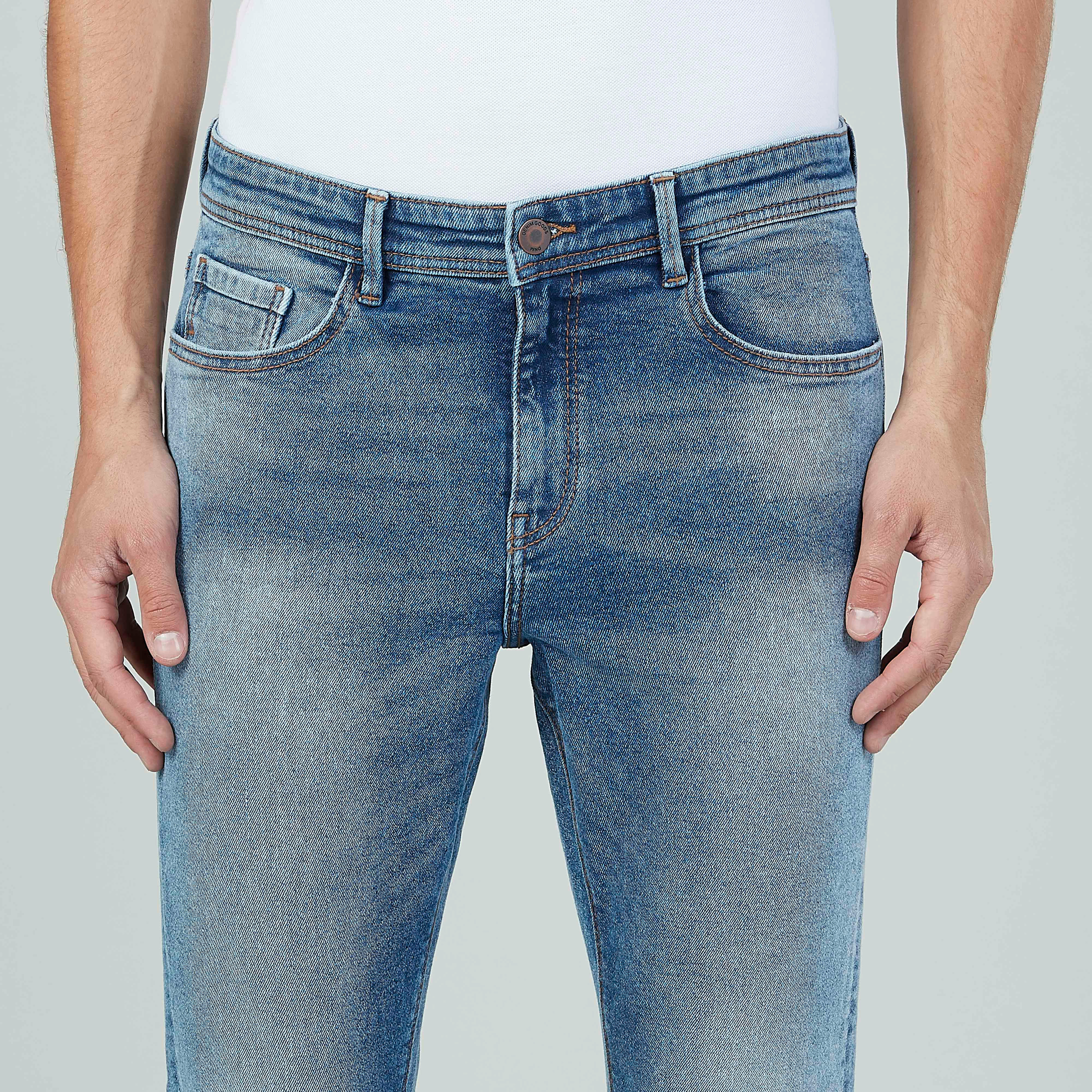 بنطلون جينز طويل بارز الملمس وجيوب وحلقات للحزام-men-clothing-bottoms-jeans-image-3