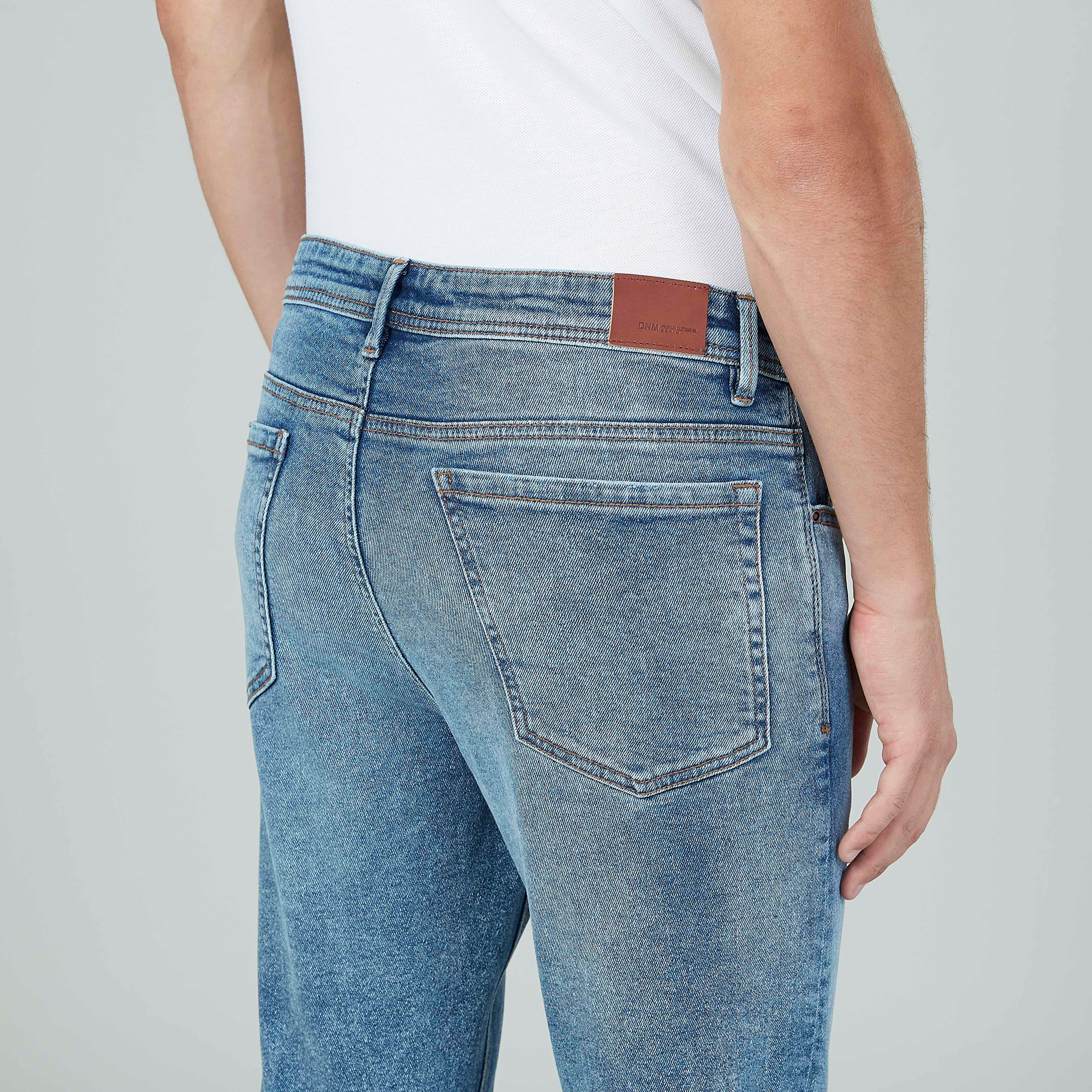 بنطلون جينز طويل بارز الملمس وجيوب وحلقات للحزام-men-clothing-bottoms-jeans-image-5