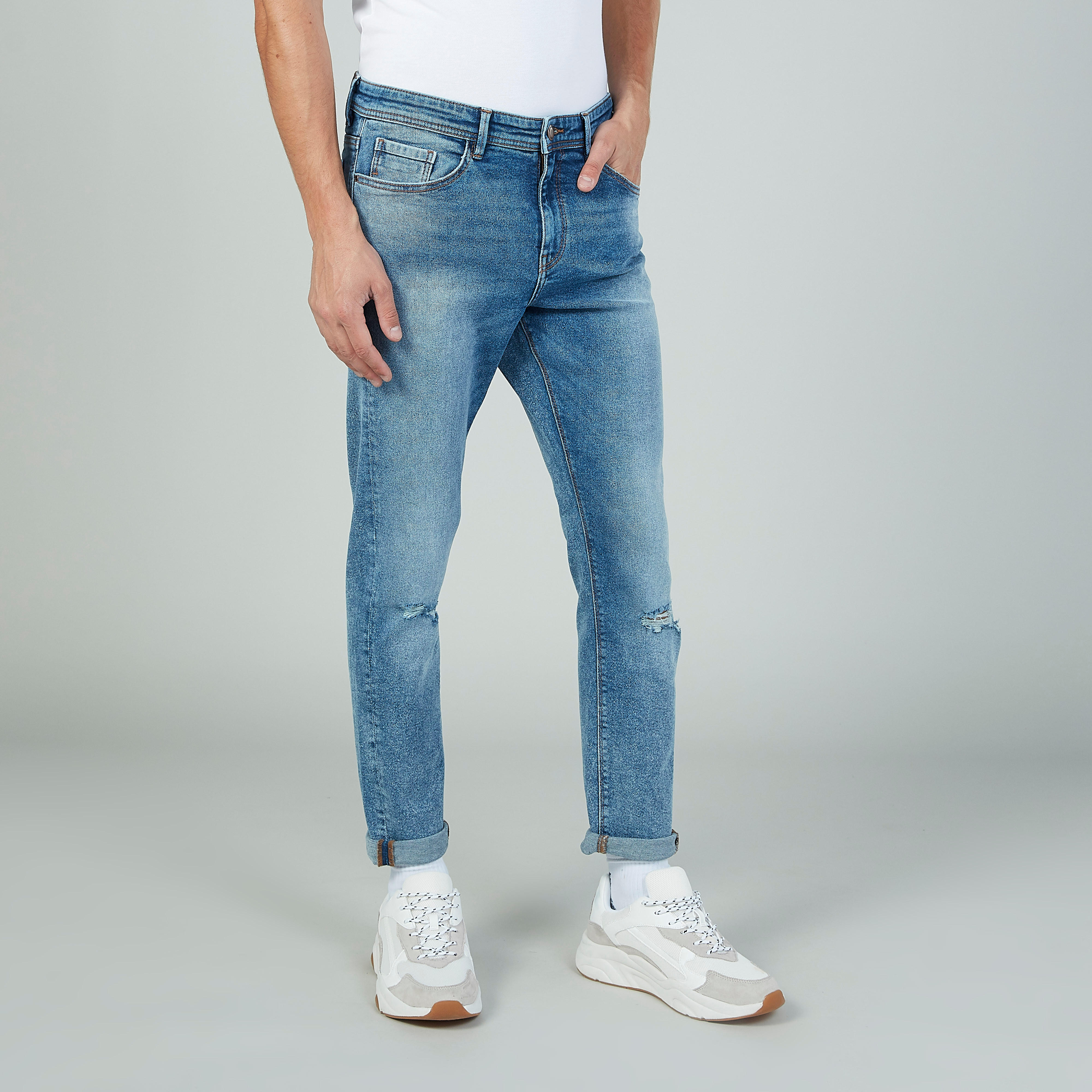 بنطلون جينز طويل بارز الملمس وجيوب وحلقات للحزام-men-clothing-bottoms-jeans-image-6