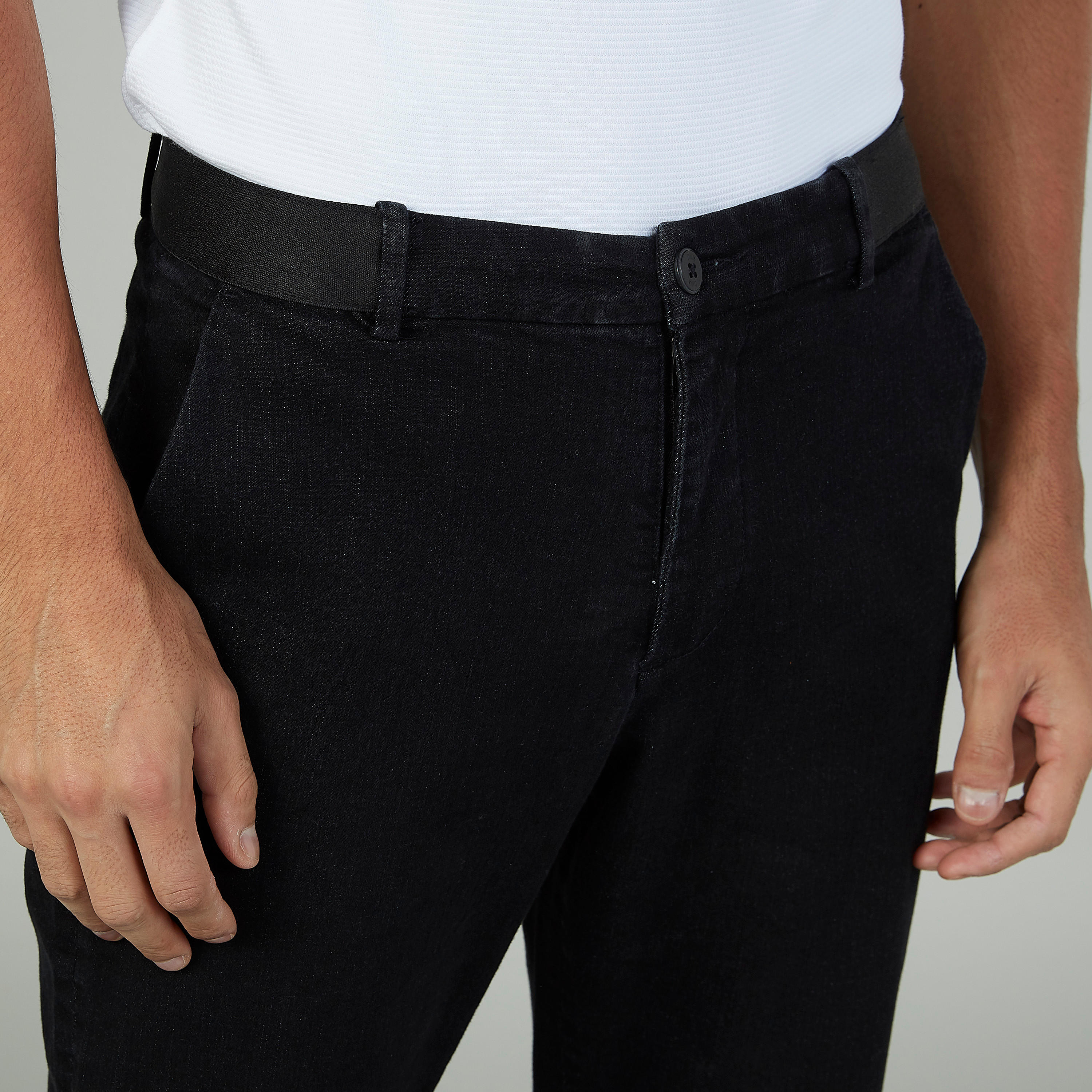 بنطلون مستدام جينز سليم سادة بخصر منخفض وجيوب-men-clothing-bottoms-jeans-image-3