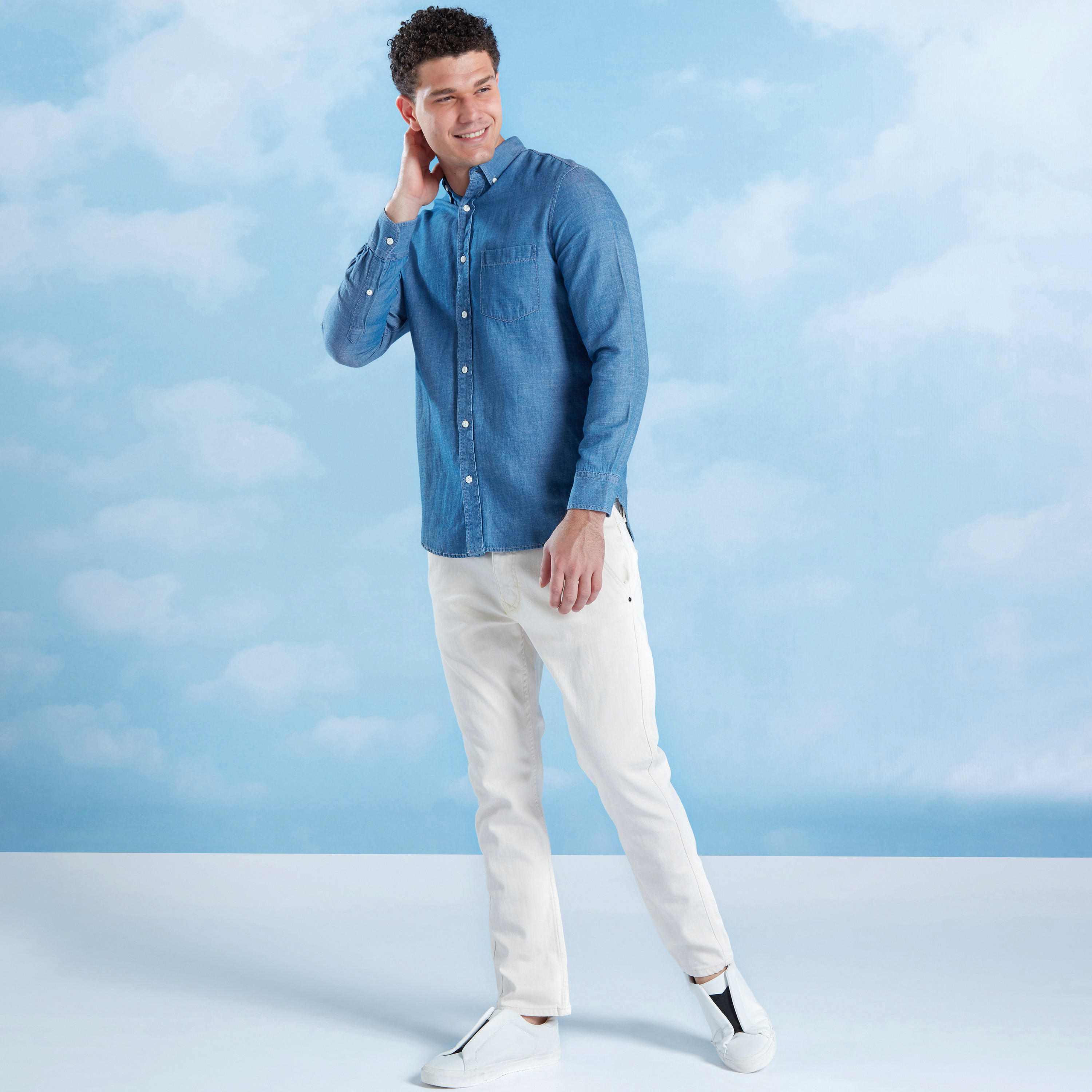 بنطلون جينز سادة طويل بجيوب وحلقات للحزام-men-clothing-bottoms-jeans-image-2
