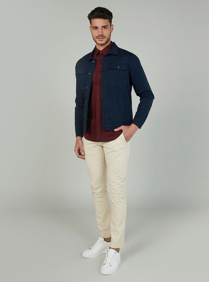 جاكيت دينم بارز الملمس بأكمام طويلة وجيوب بطيّة-men-clothing-jacketsandblazers-jackets-image-4