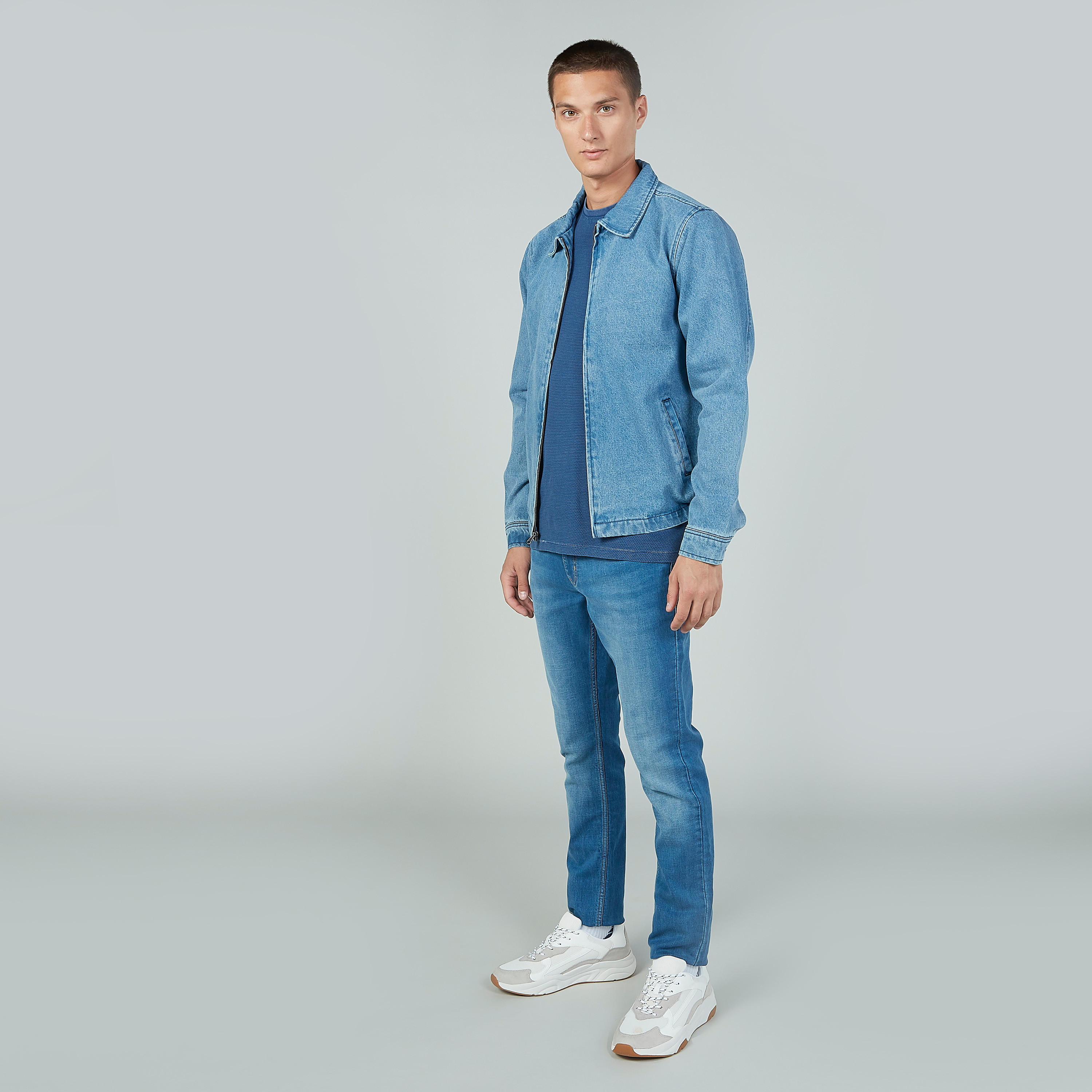 Denim Bomber Jacket wit Long Sleeves and Pocket Detail-men-clothing-jacketsandblazers-jackets-image-2