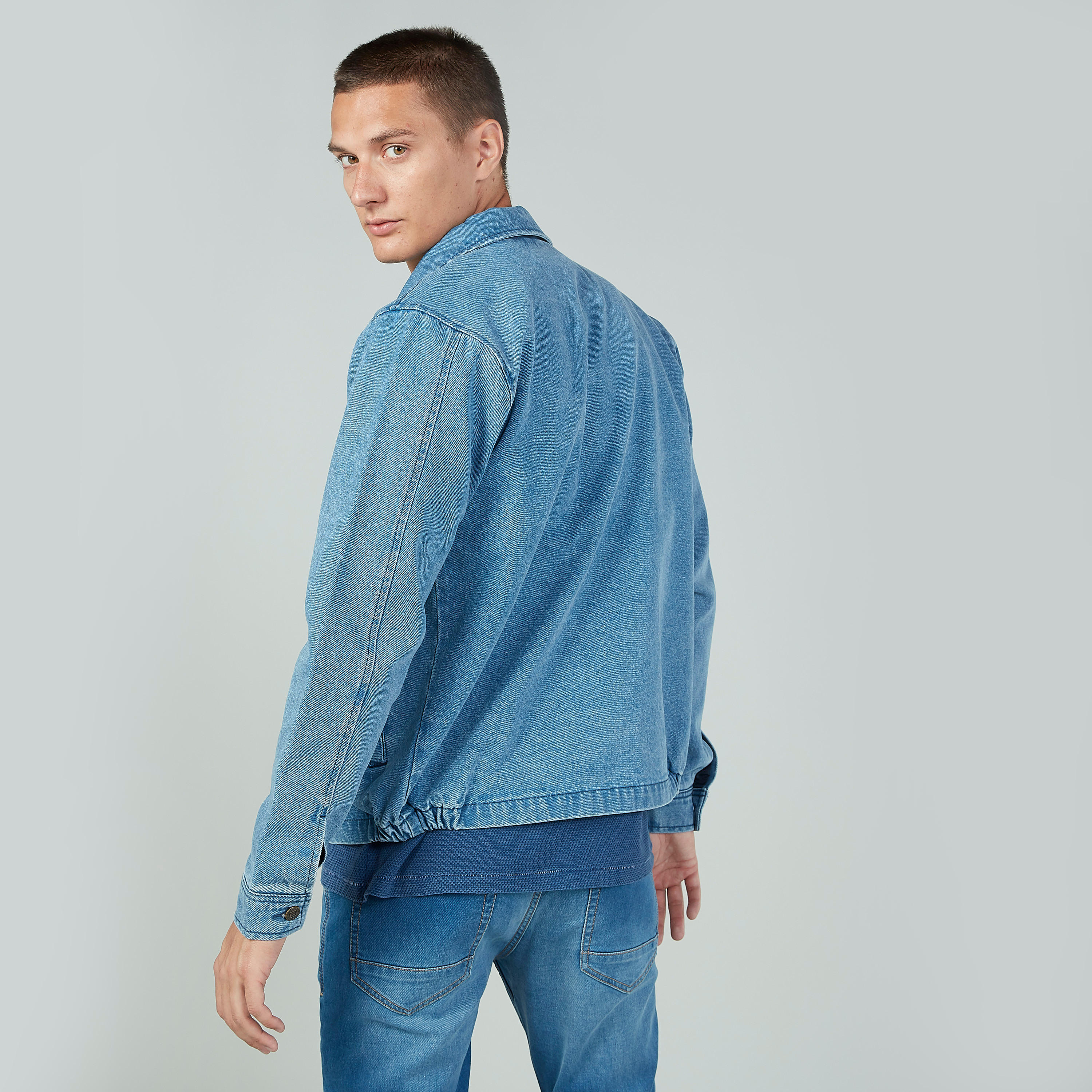 Denim Bomber Jacket wit Long Sleeves and Pocket Detail-men-clothing-jacketsandblazers-jackets-image-4