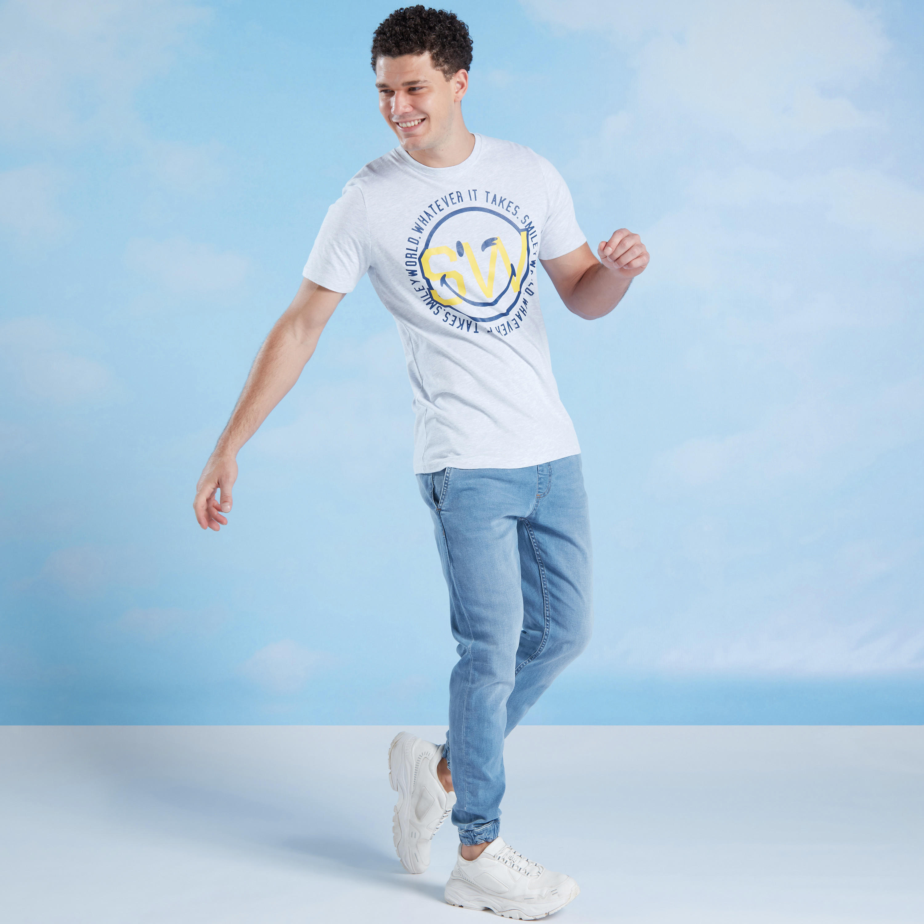 بنطلون رياضي دينم سادة سكيني وخصر مطاطي منخفض-men-clothing-bottoms-joggers-image-2