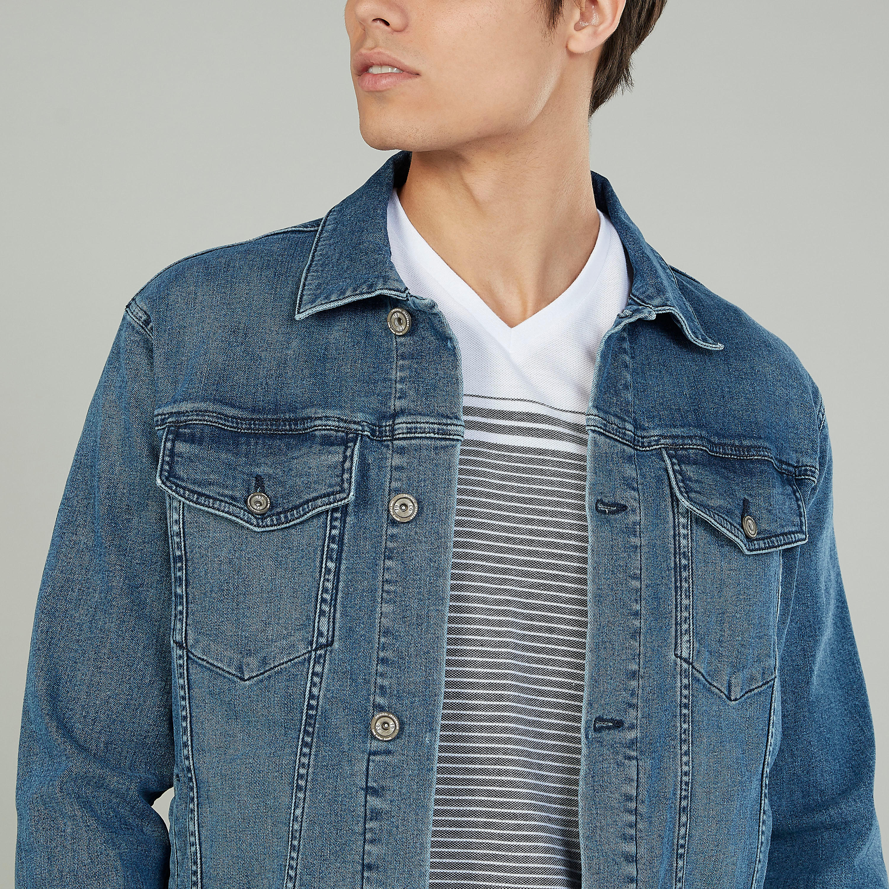 جاكيت دينم بارز الملمس بأكمام طويلة وجيوب بطيّة-men-clothing-jacketsandblazers-jackets-image-3